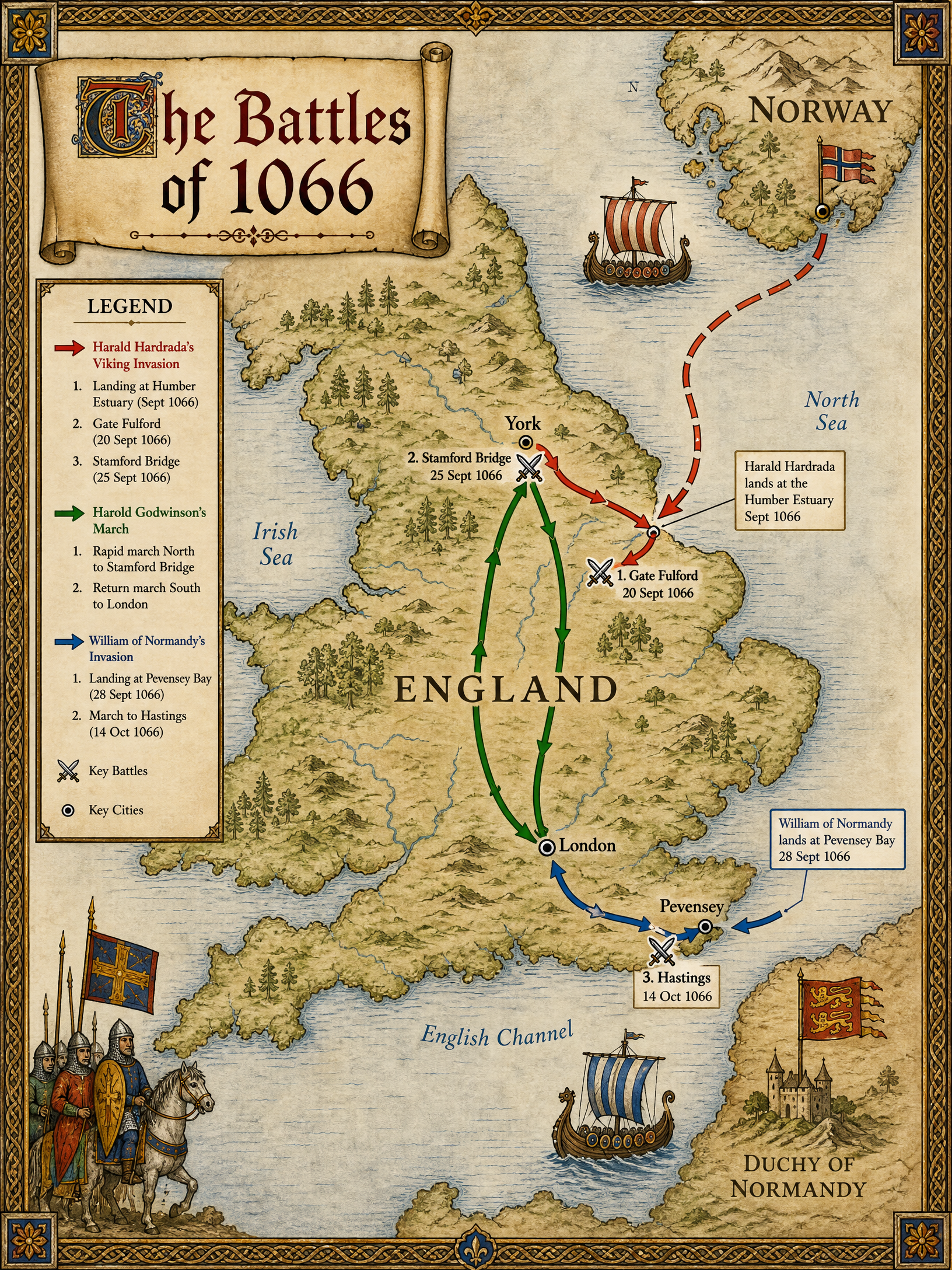 The Battles of 1066: Invasion Routes