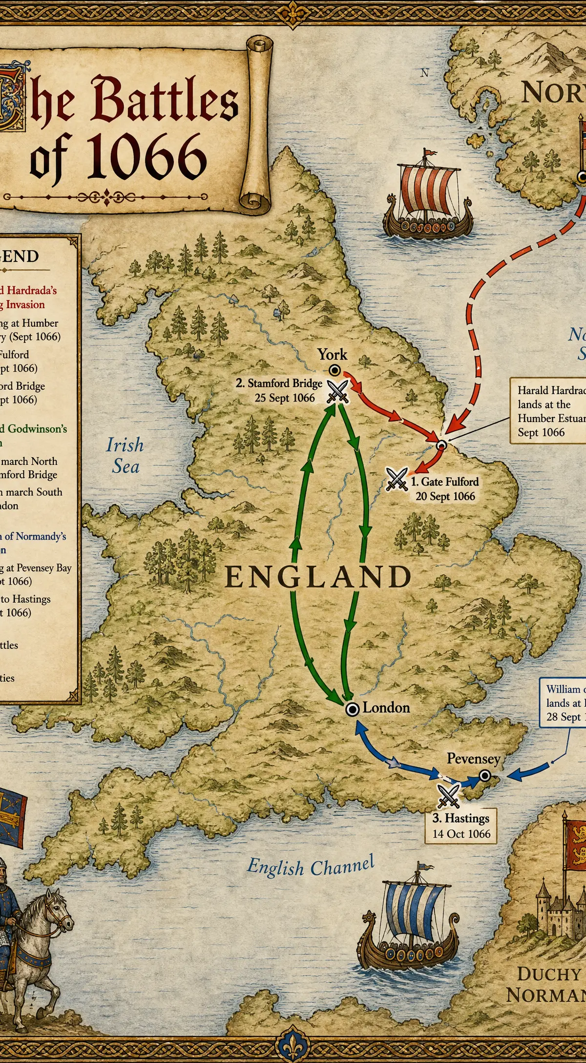 The Battles of 1066: Invasion Routes