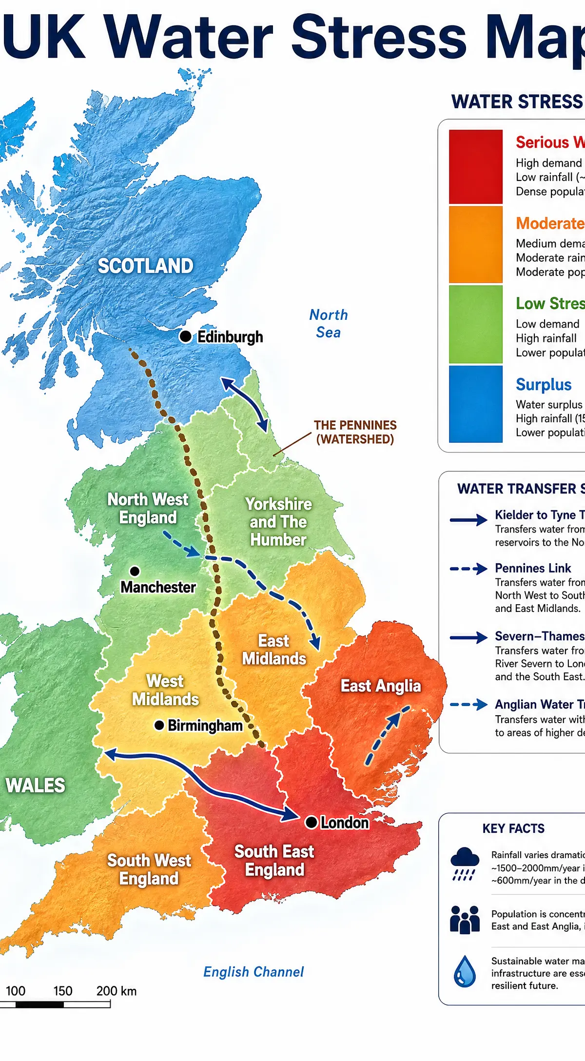 UK Water Stress and Regional Imbalance