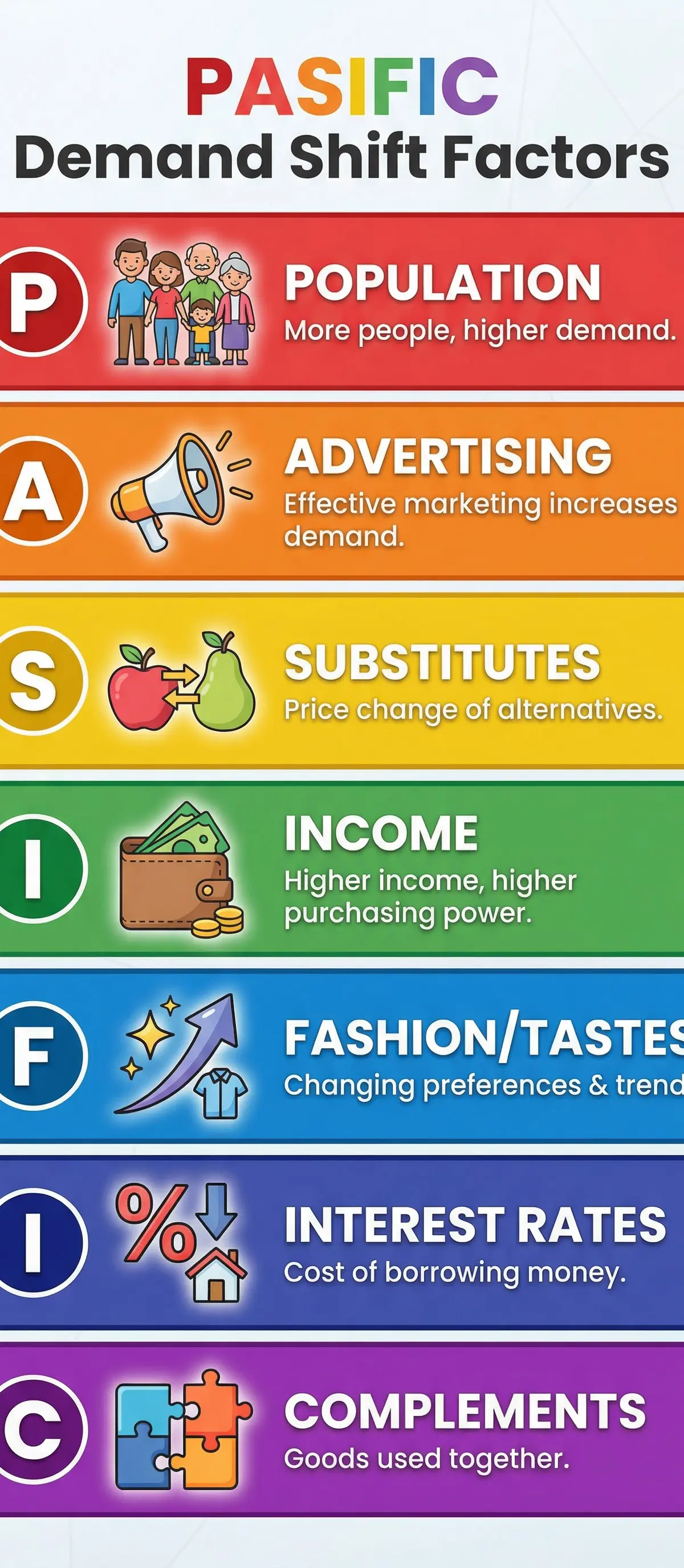 PASIFIC Mnemonic for Demand Shift Factors