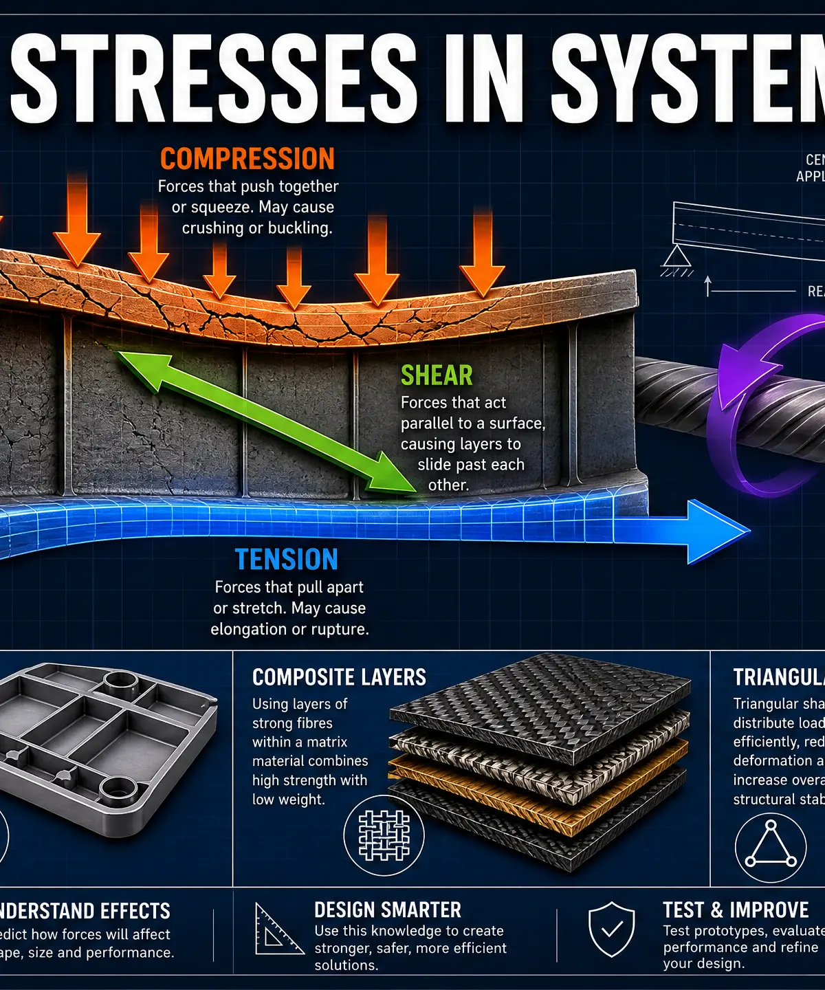 Forces & Stresses in Systems: Core concepts and reinforcement strategies.