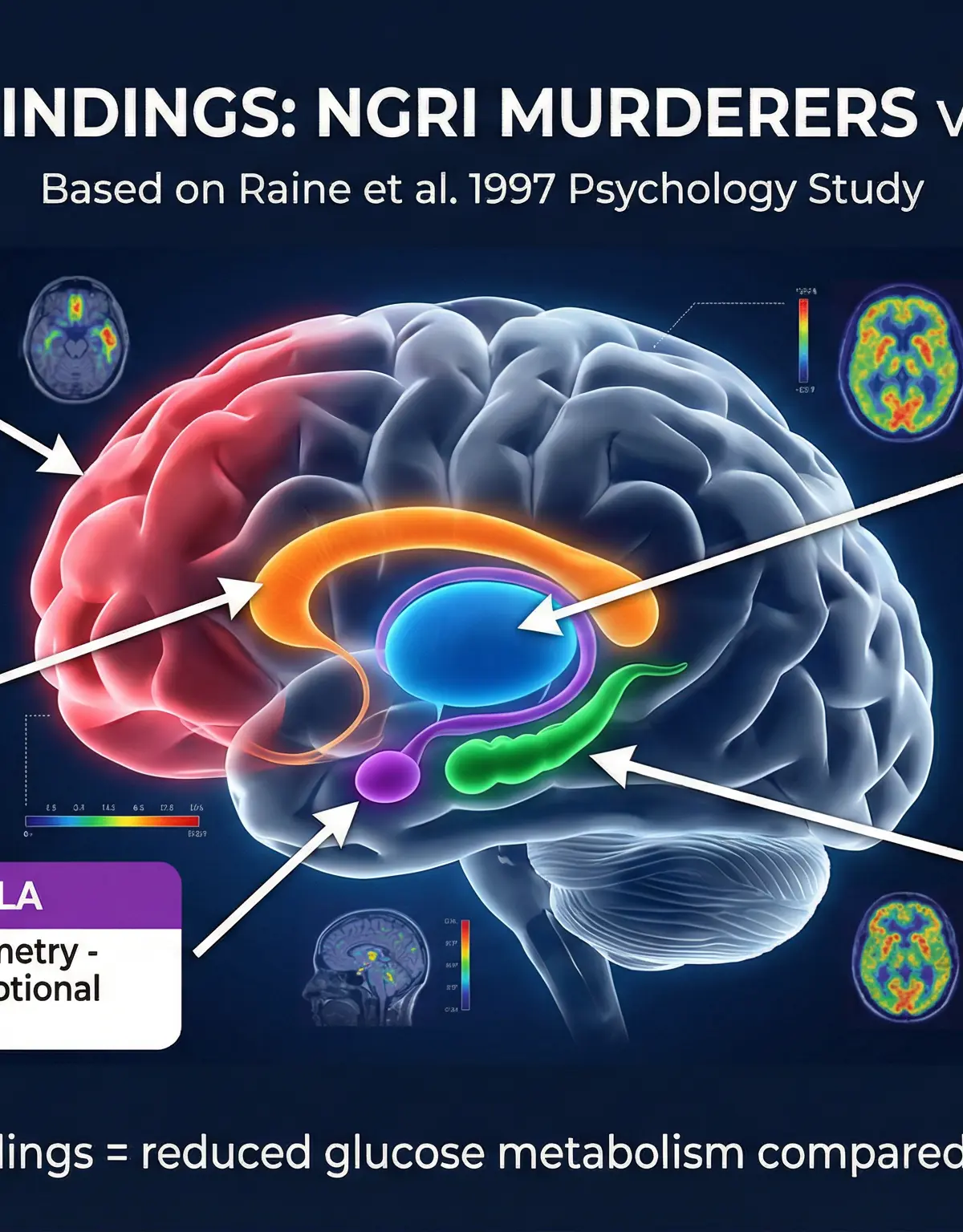 Key brain findings in Raine et al. (1997)