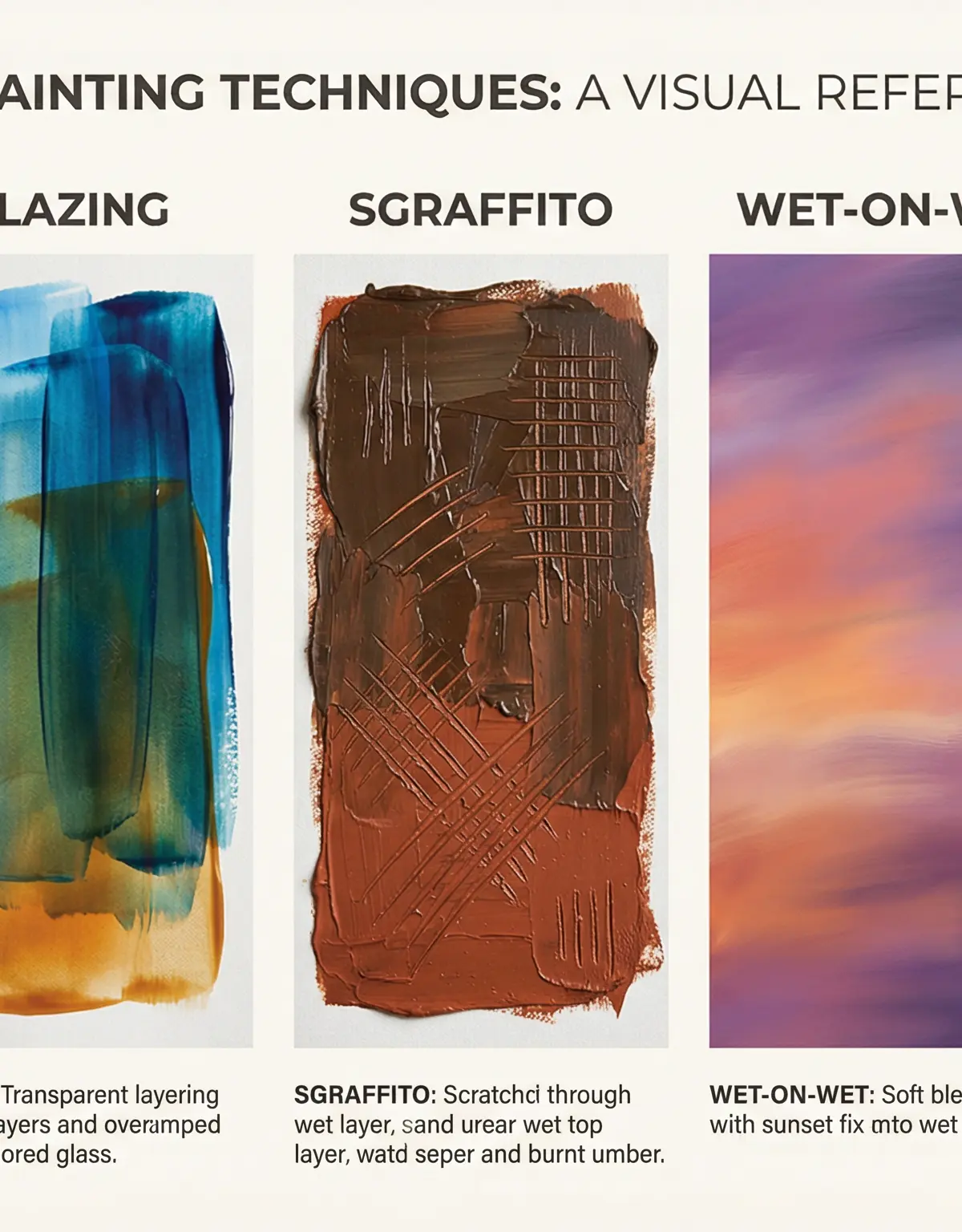 A visual reference for essential painting techniques.