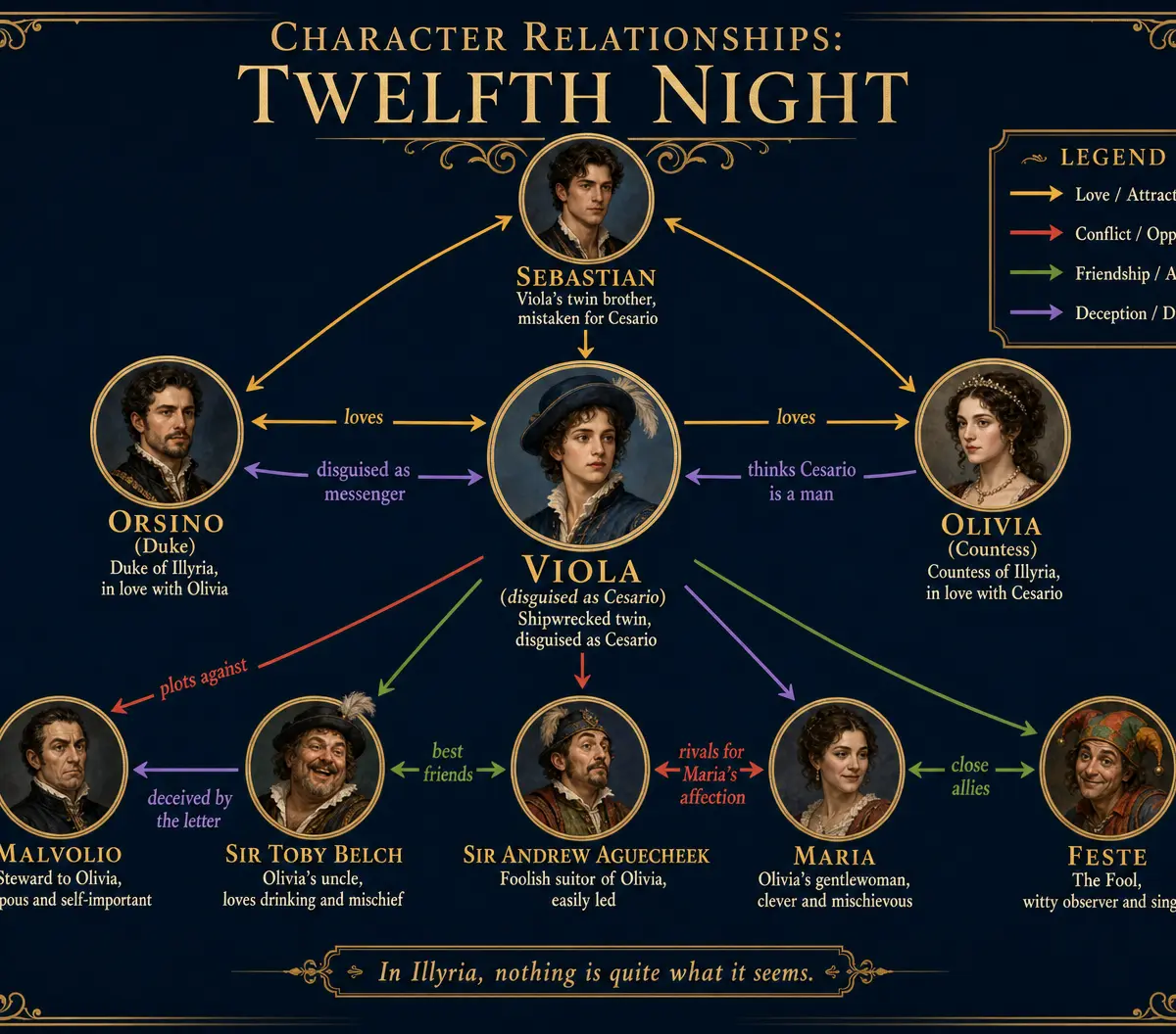 Character Relationships in Twelfth Night