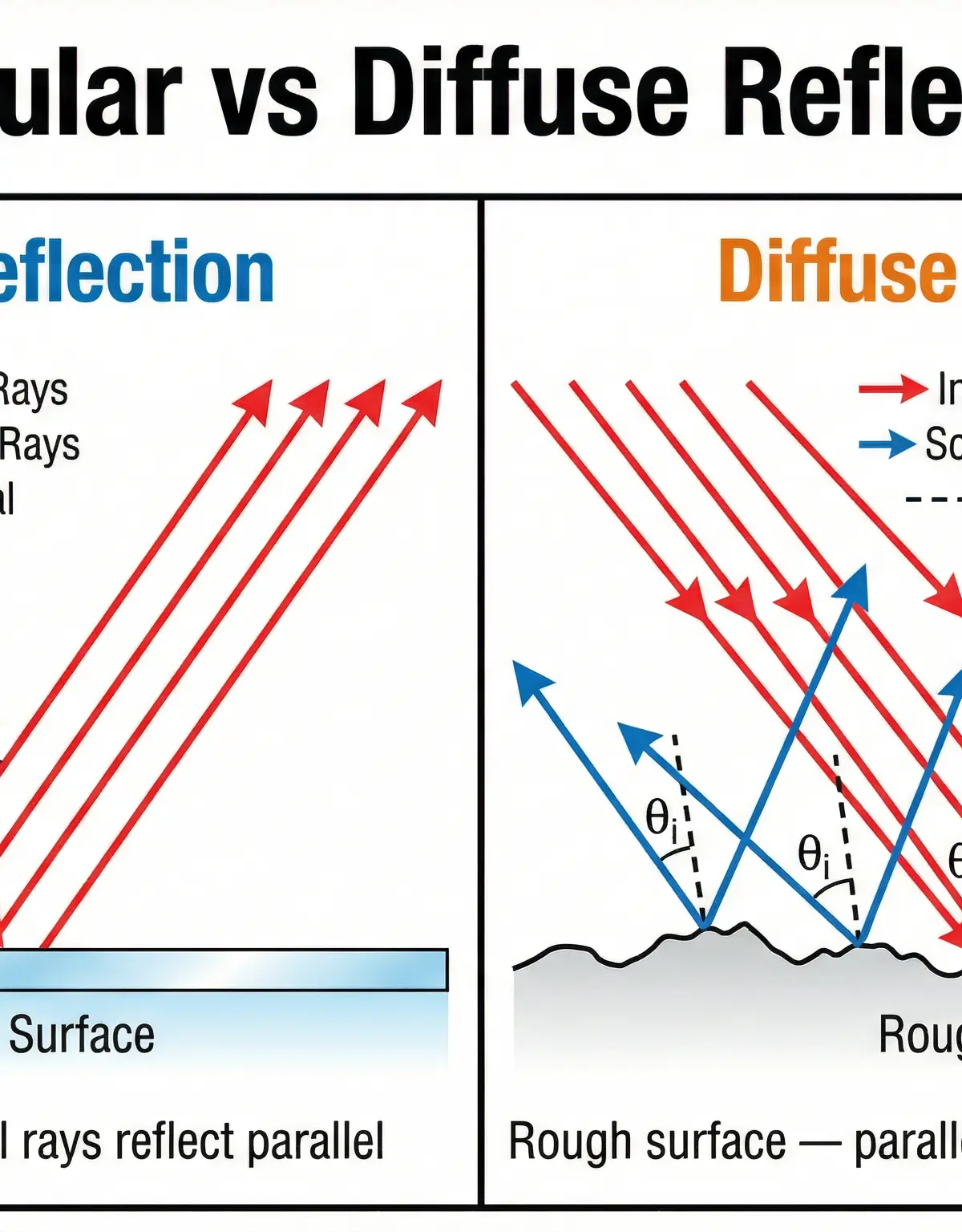 Specular vs. Diffuse Reflection