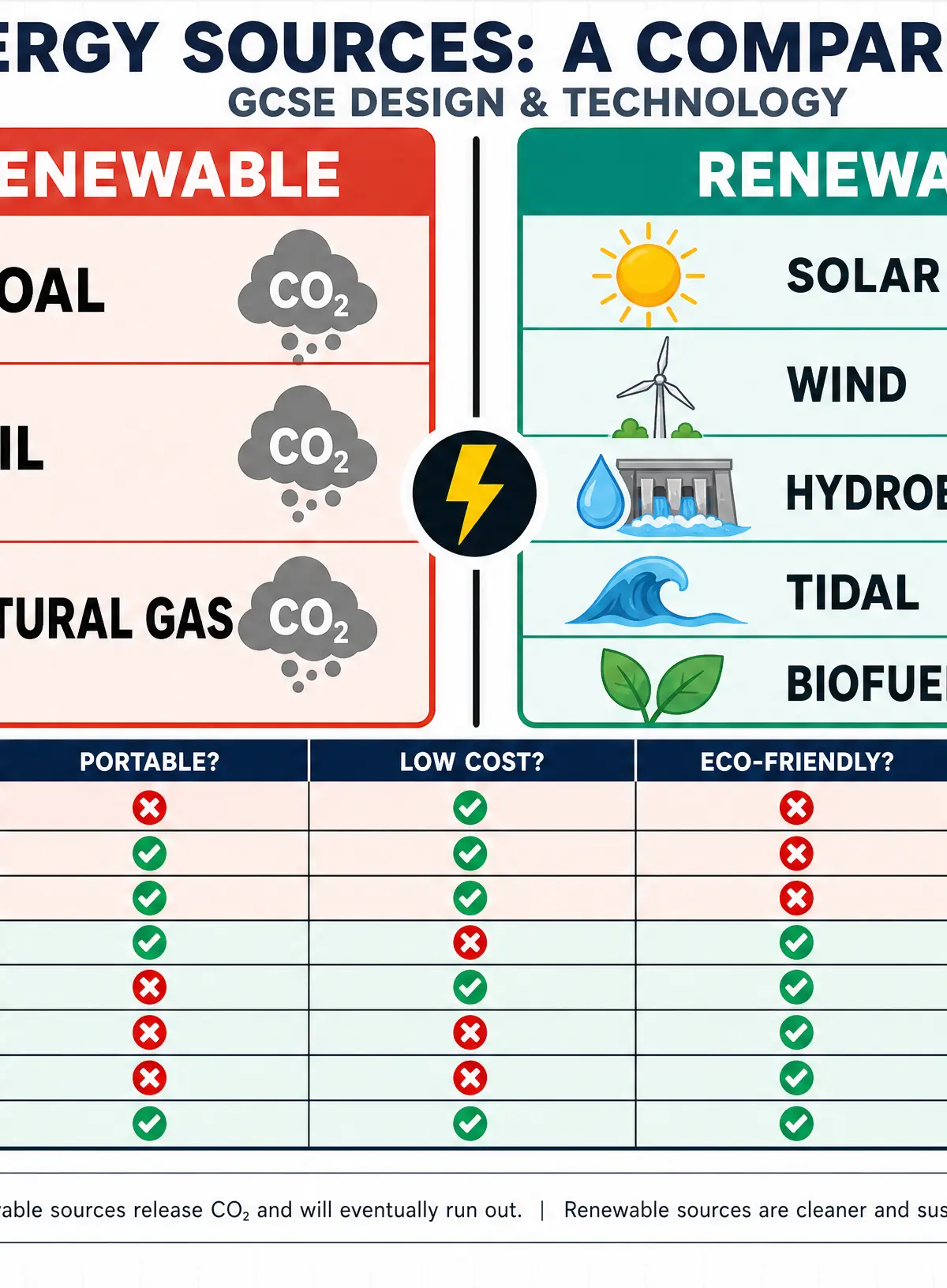 Energy Sources Comparison