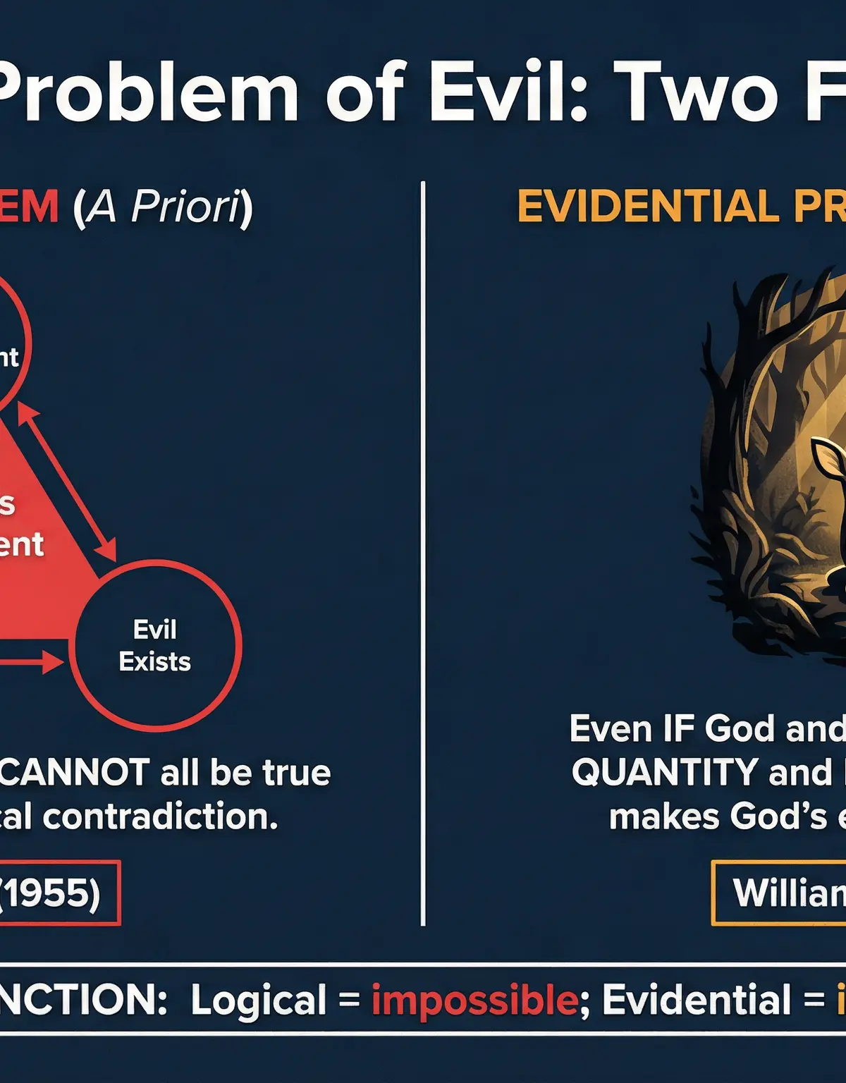 Diagram: The Logical vs. Evidential Problem of Evil