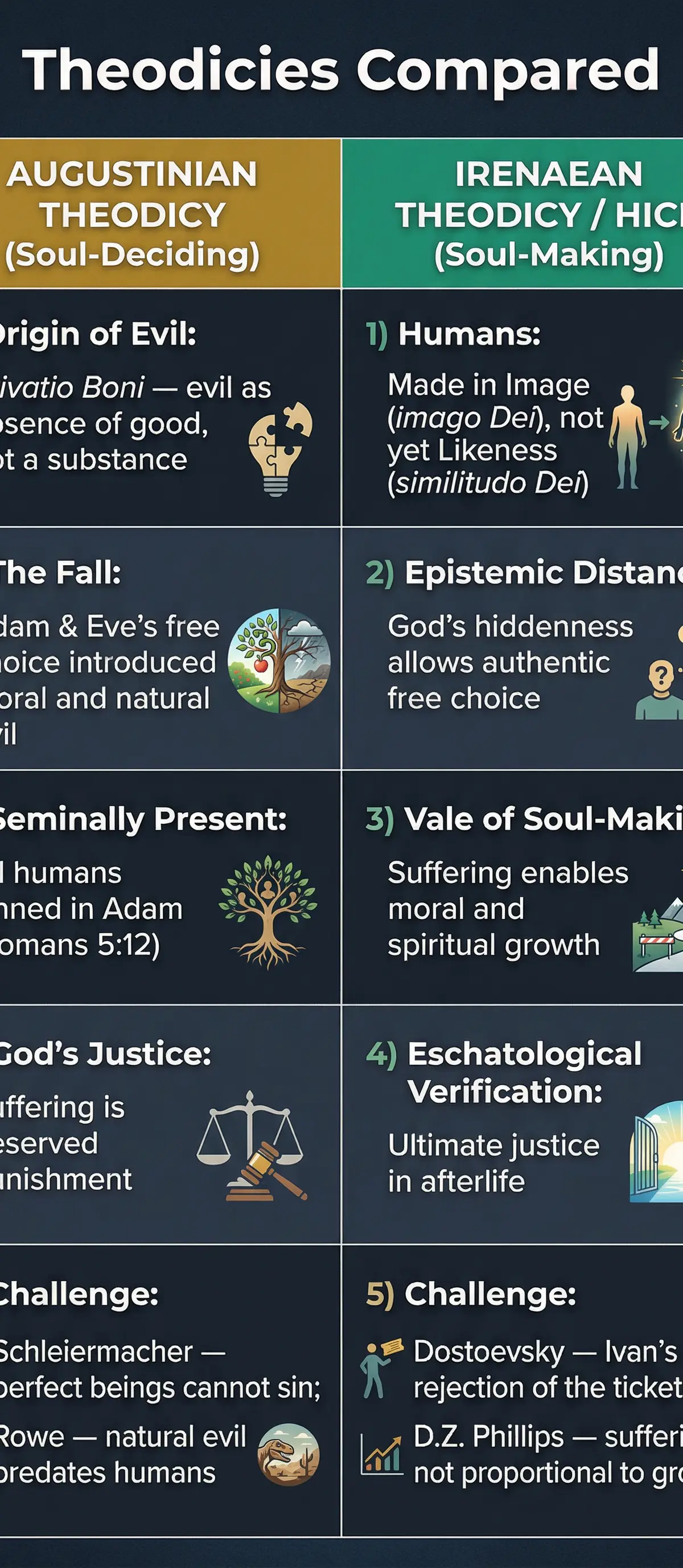Comparison Chart: Augustinian vs. Irenaean Theodicies