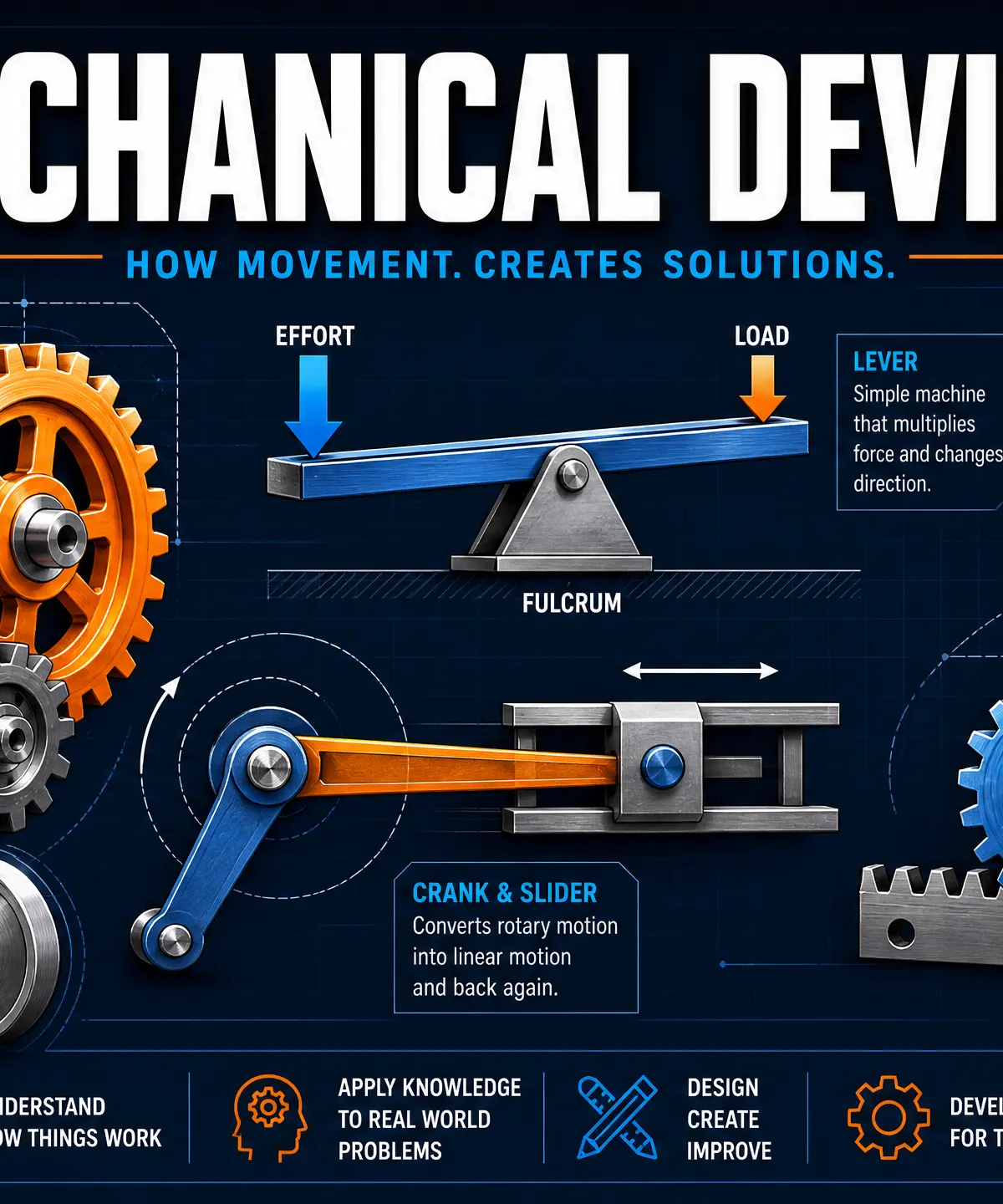 Header image for Mechanical Devices: How movement creates solutions.