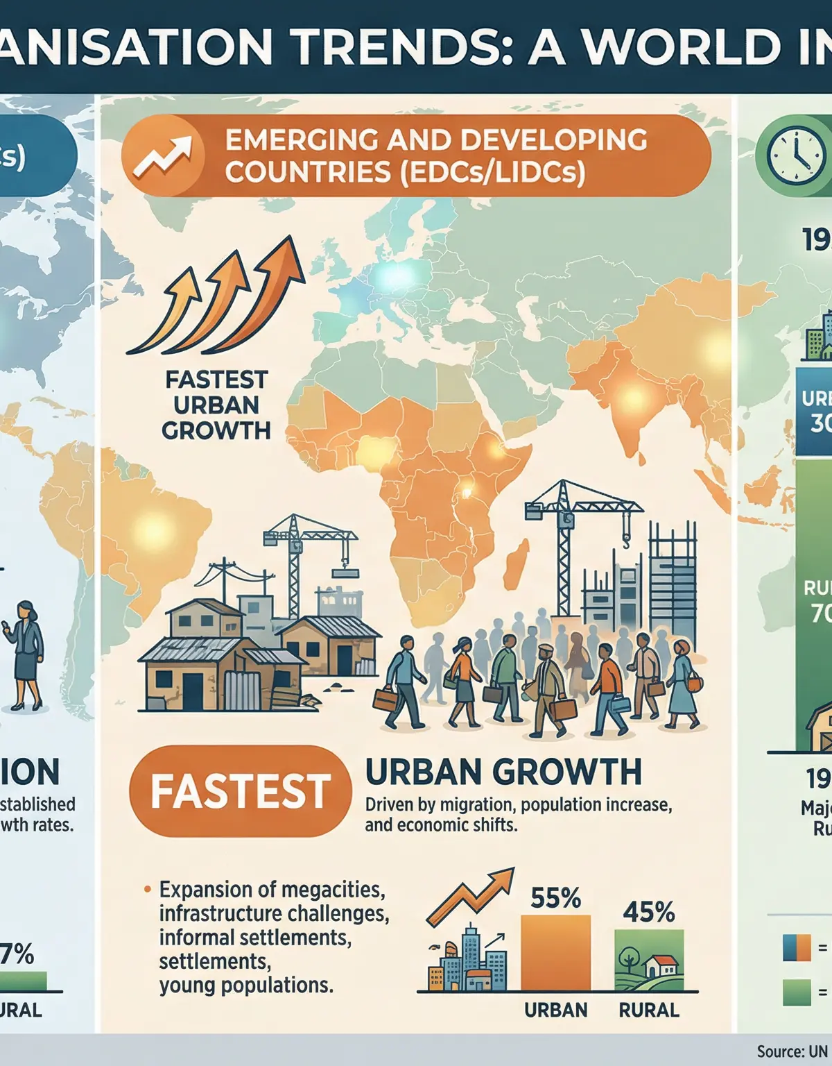 Global Urbanisation Trends: Advanced Countries vs Emerging/Developing Countries
