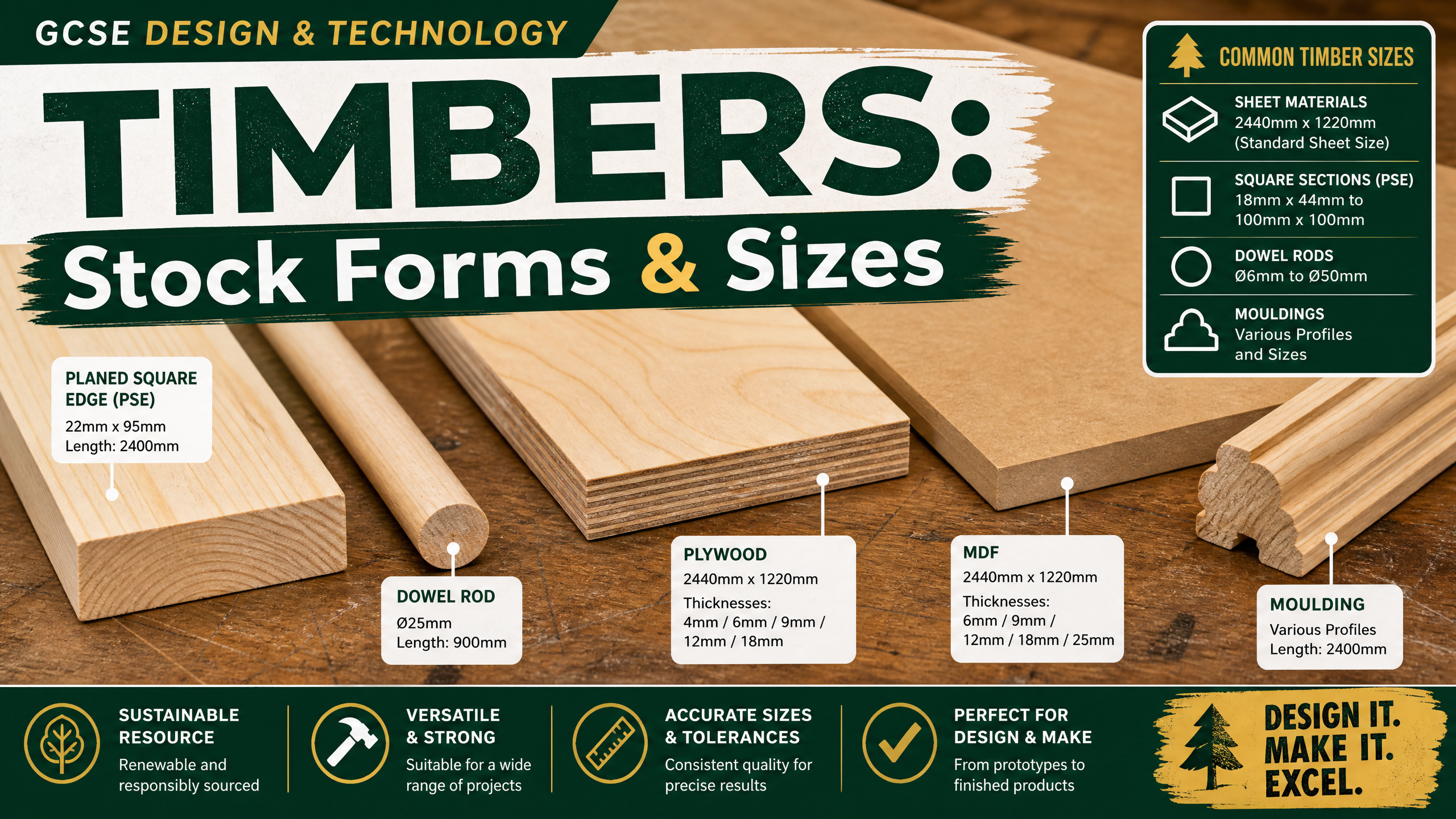 Header image for Timbers: Stock Forms, Types and Sizes