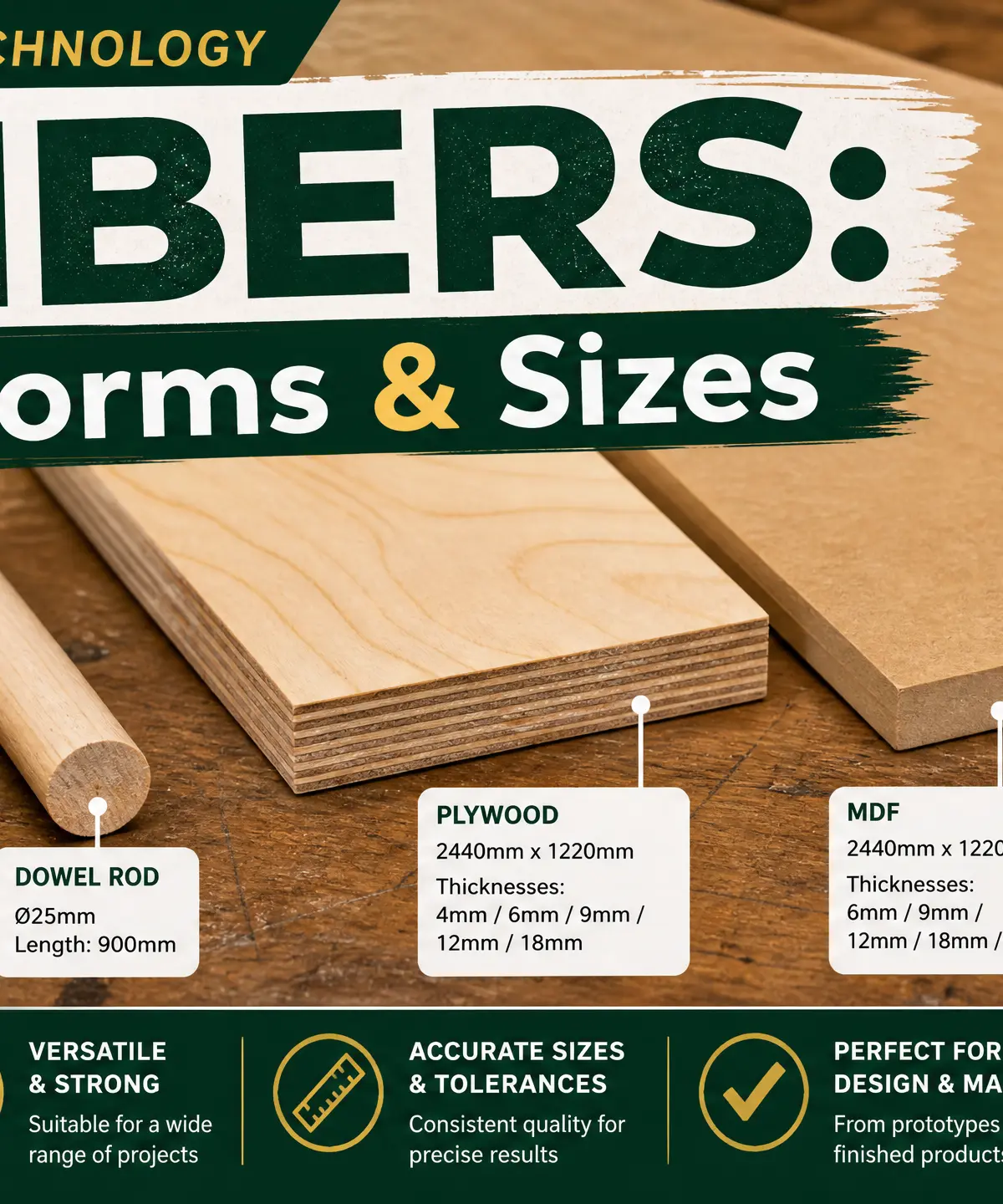 Header image for Timbers: Stock Forms, Types and Sizes