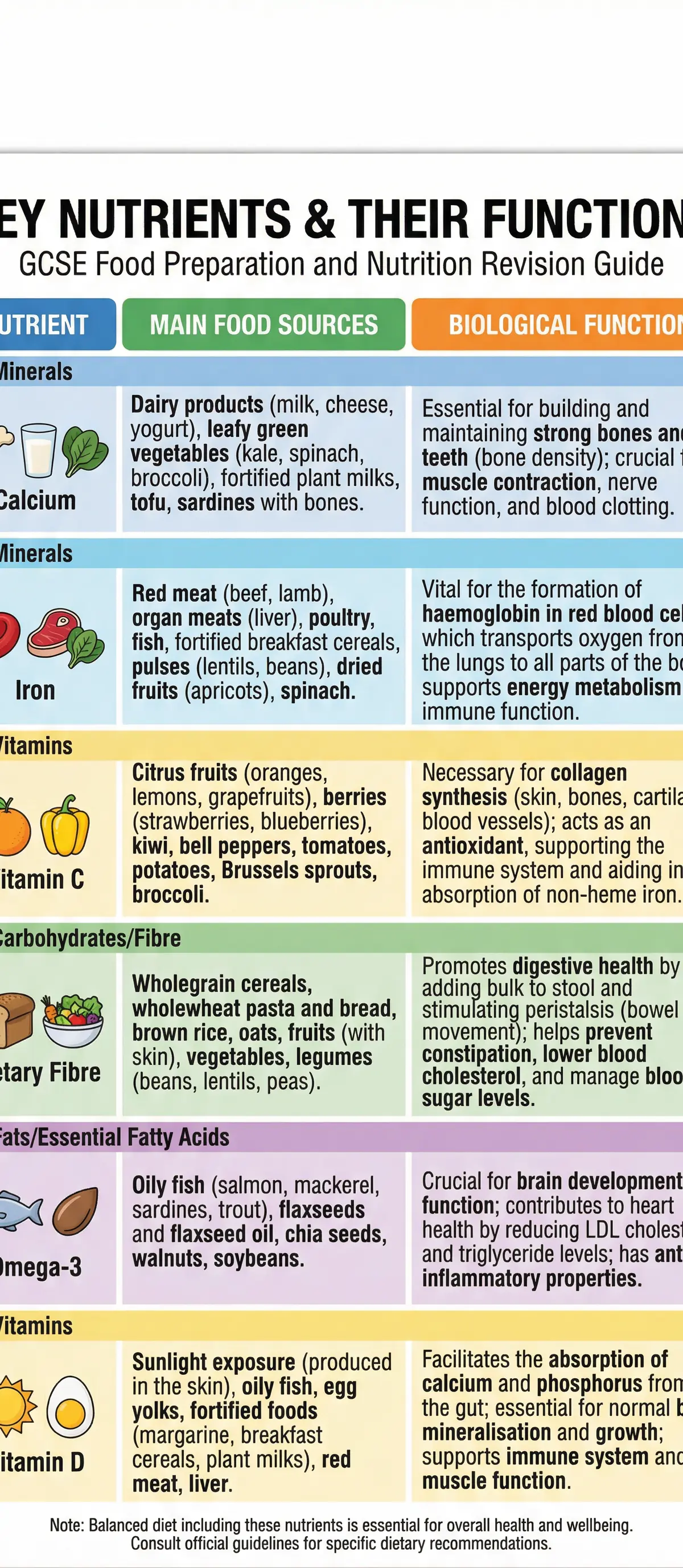 Key Nutrients and Their Functions