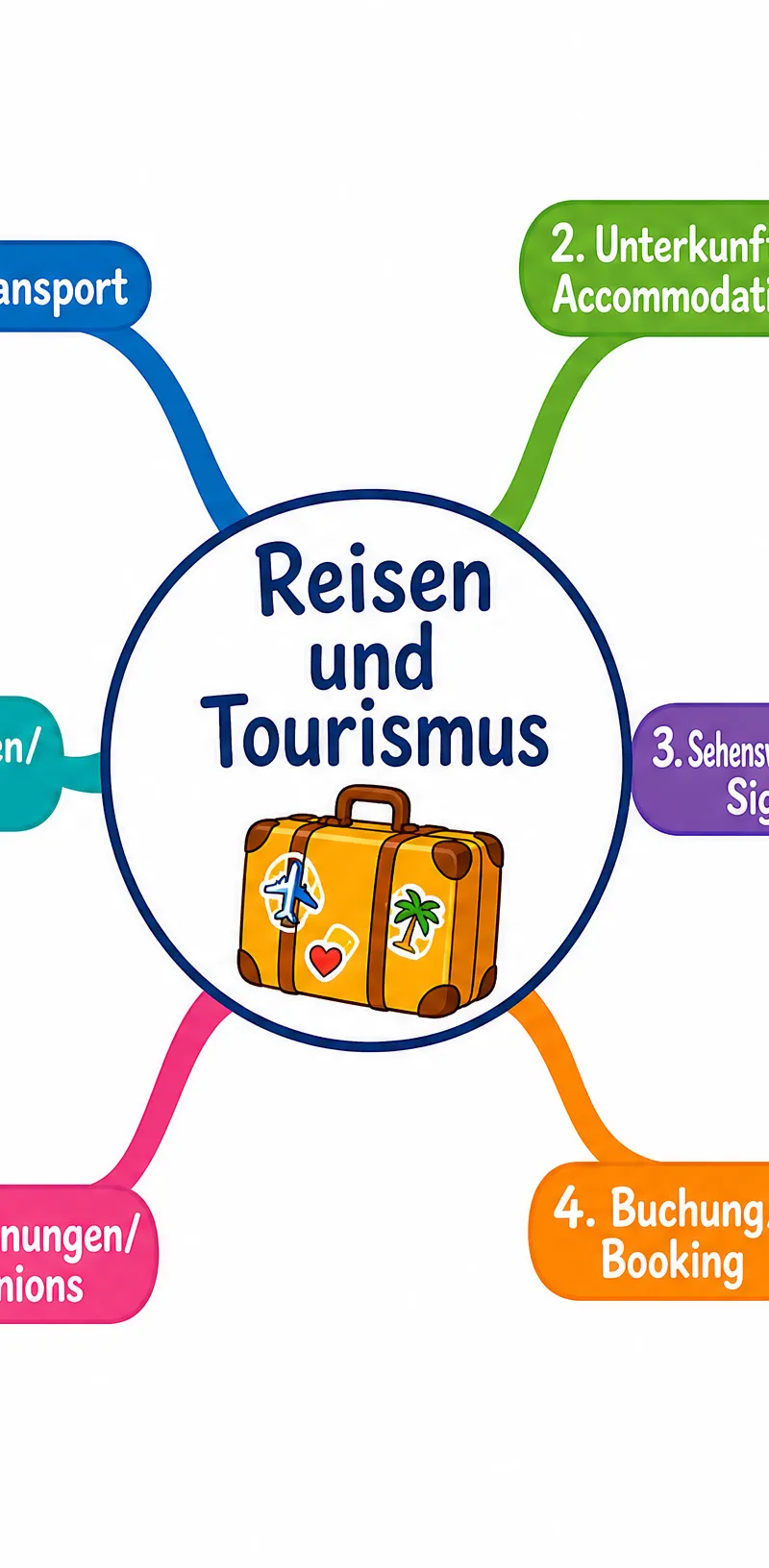 Vocabulary mind map for Travel and Tourism