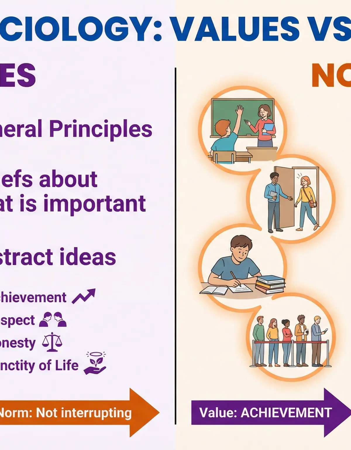 Diagram: Values vs. Norms