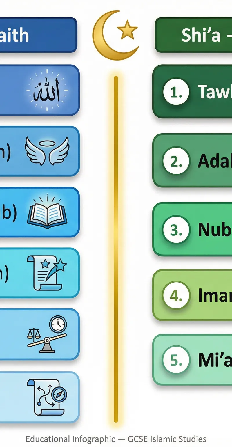 Comparison of Sunni and Shi'a Core Beliefs