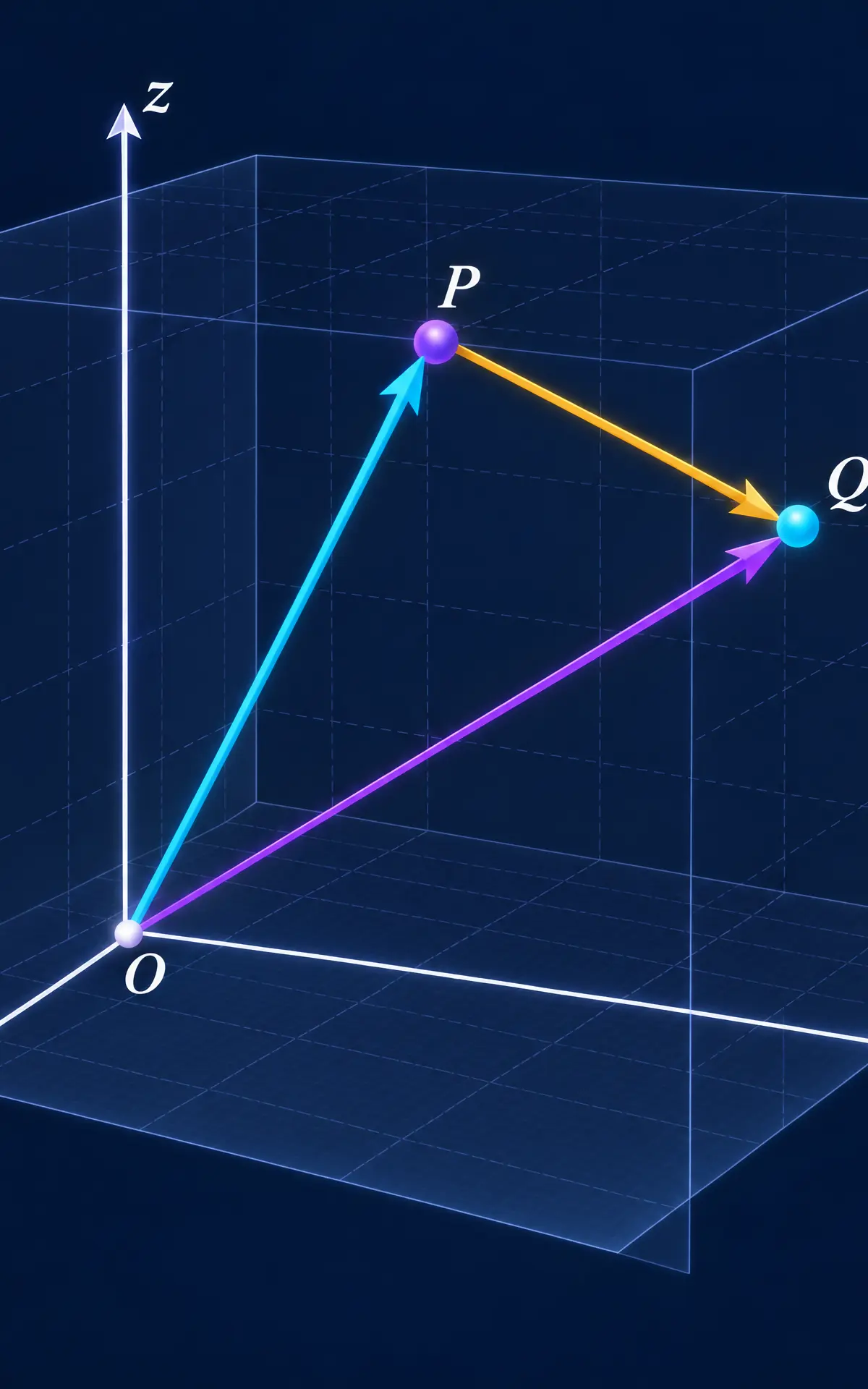 Position vectors locate points; subtract them to find displacement.