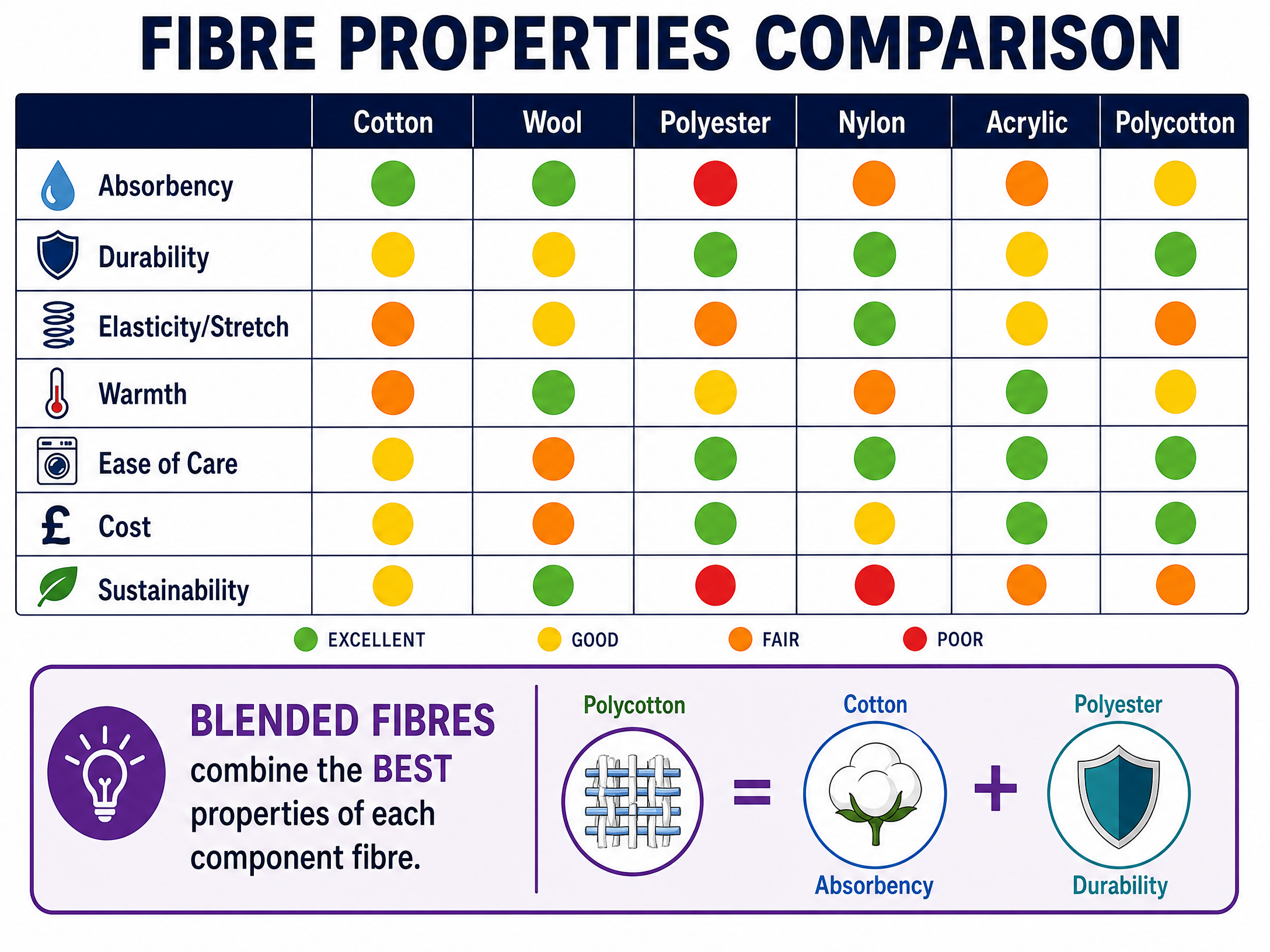 Fibre Properties Comparison Matrix