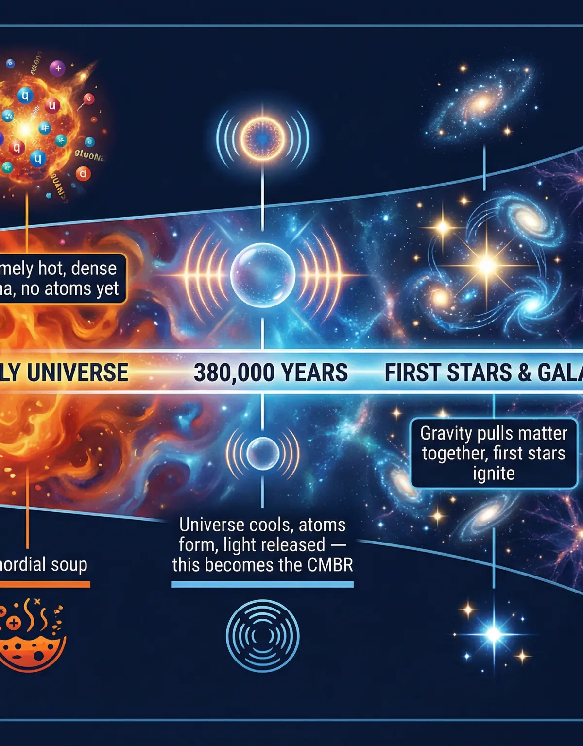 Timeline of the Universe and the Origin of CMBR