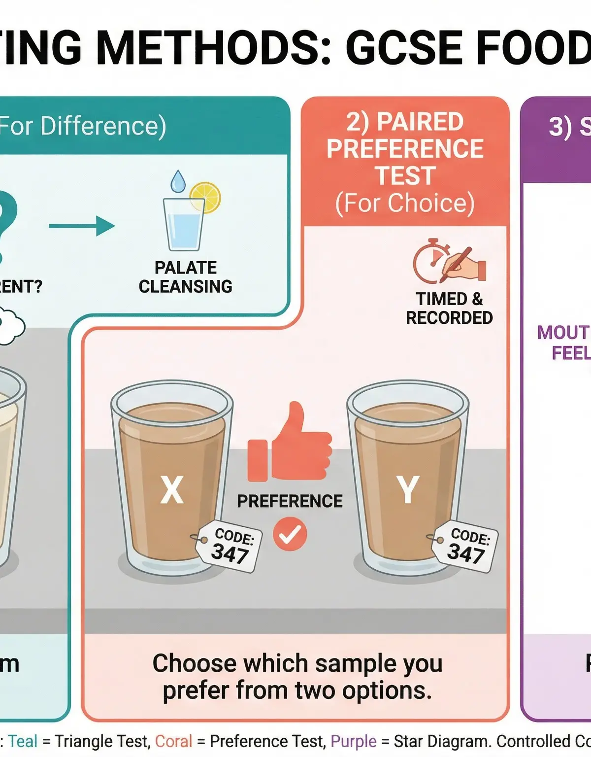 Food scientists use specific, controlled tests to analyse food products objectively.