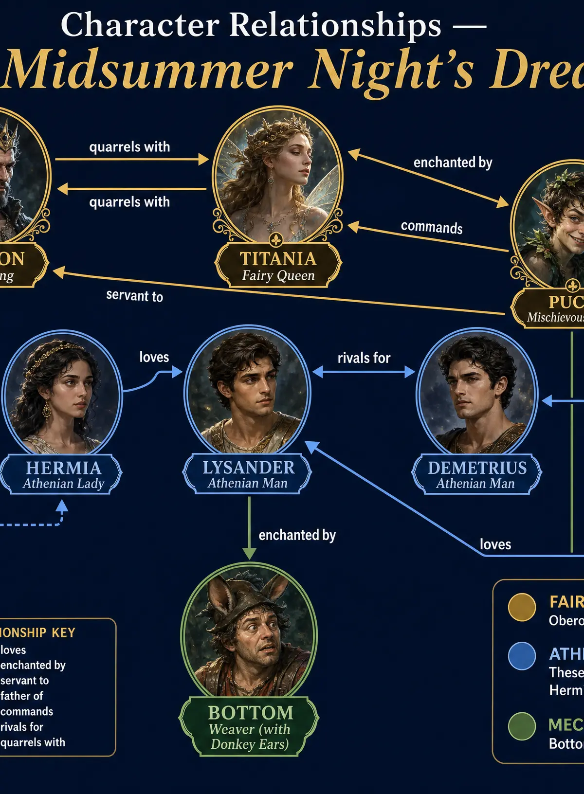 Character Relationships in A Midsummer Night's Dream