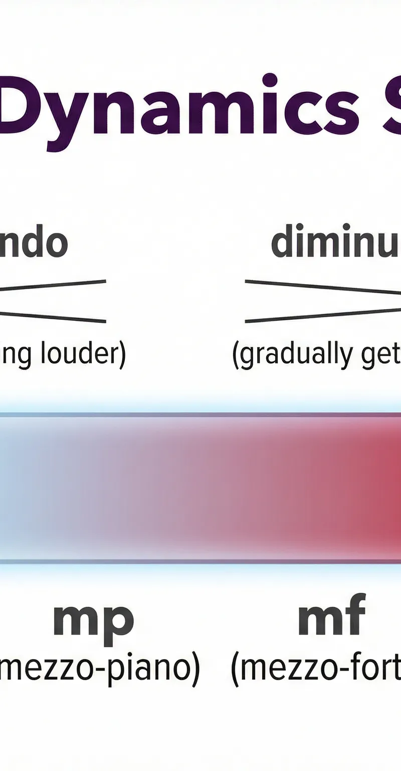 The Dynamics Scale: A guide to Italian terms for volume in music.