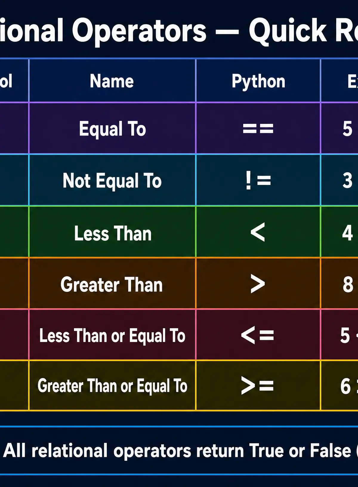 The Six Relational Operators
