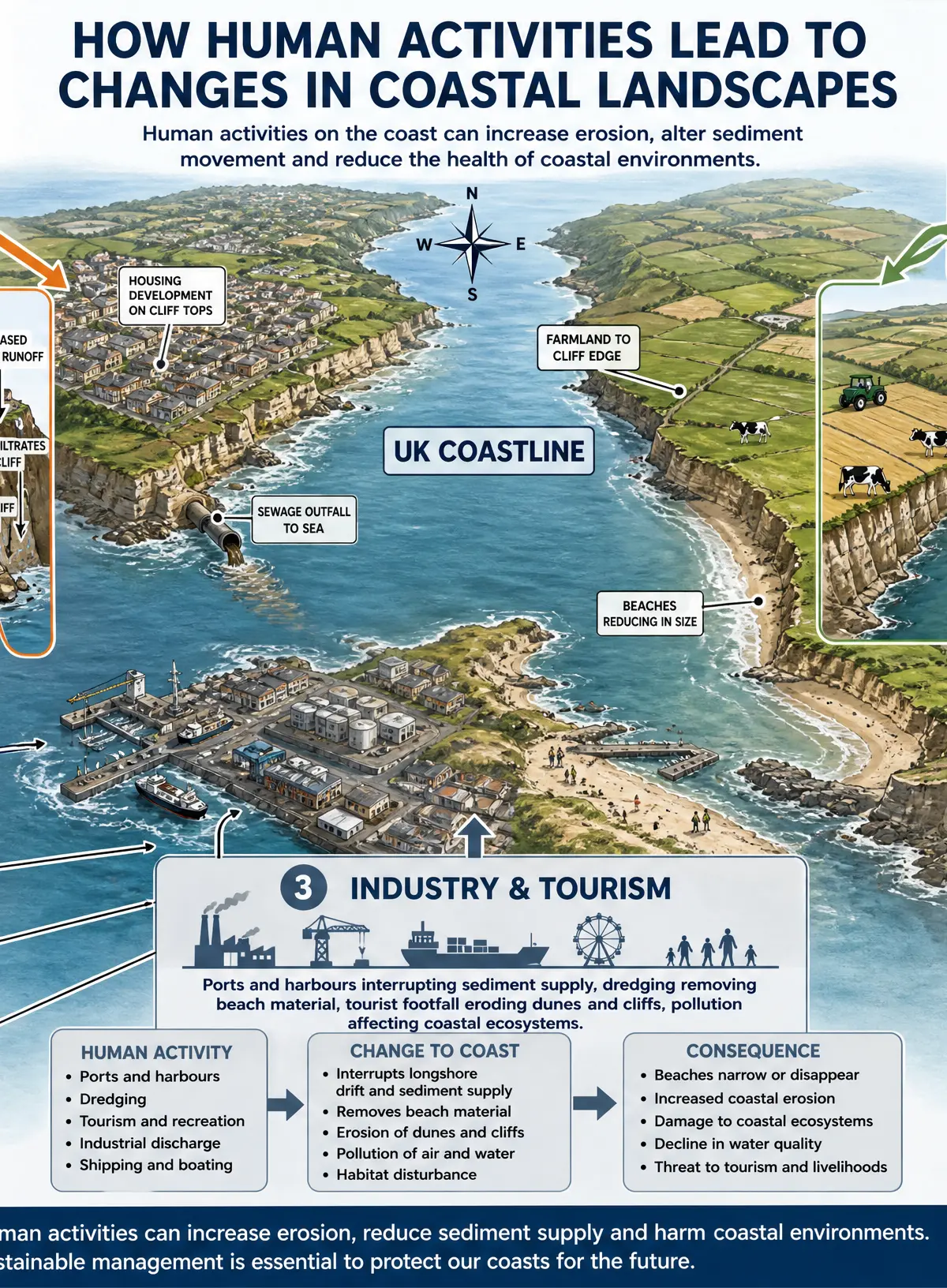 How Human Activities Change the Coast