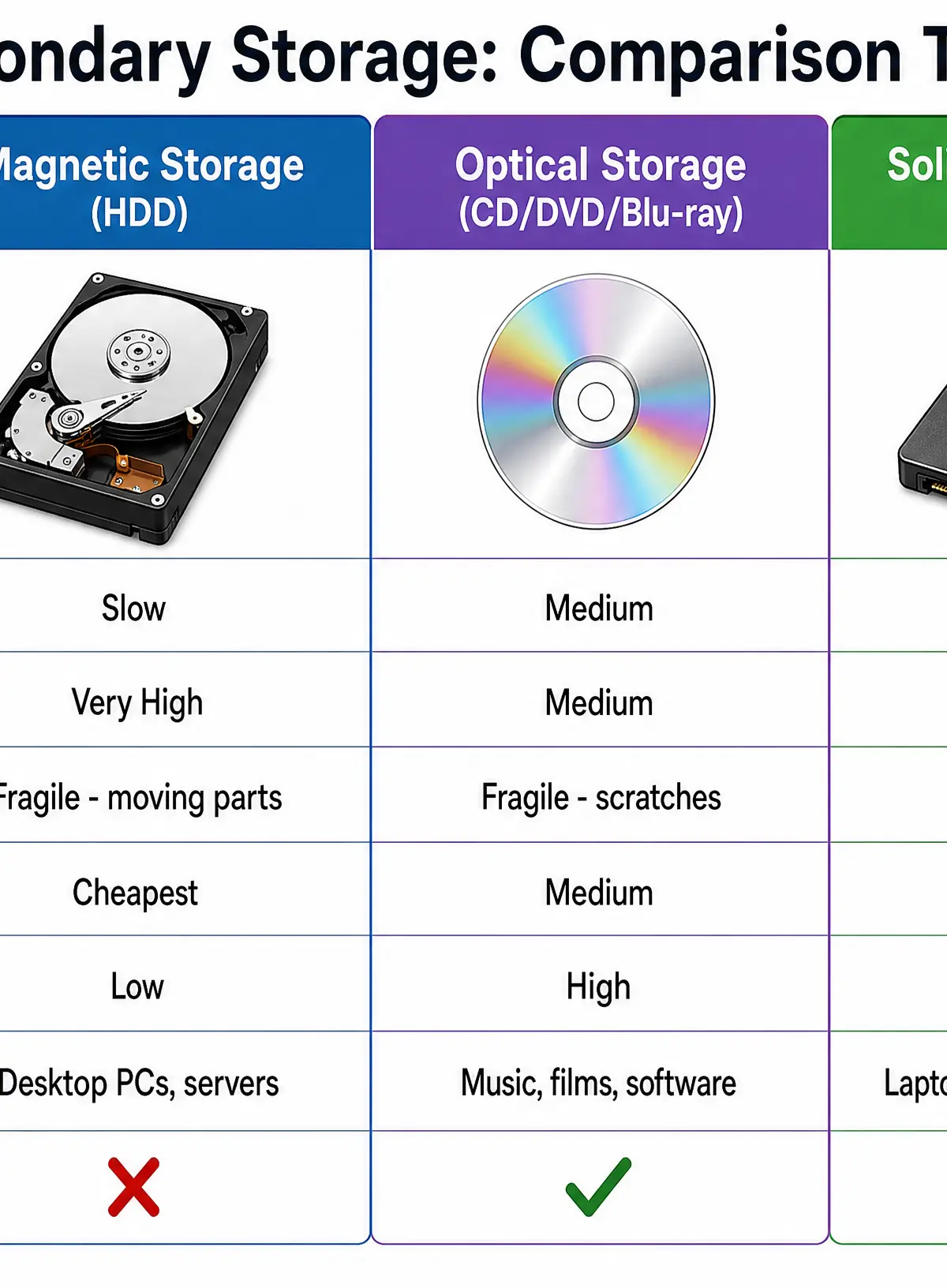 Secondary Storage Comparison