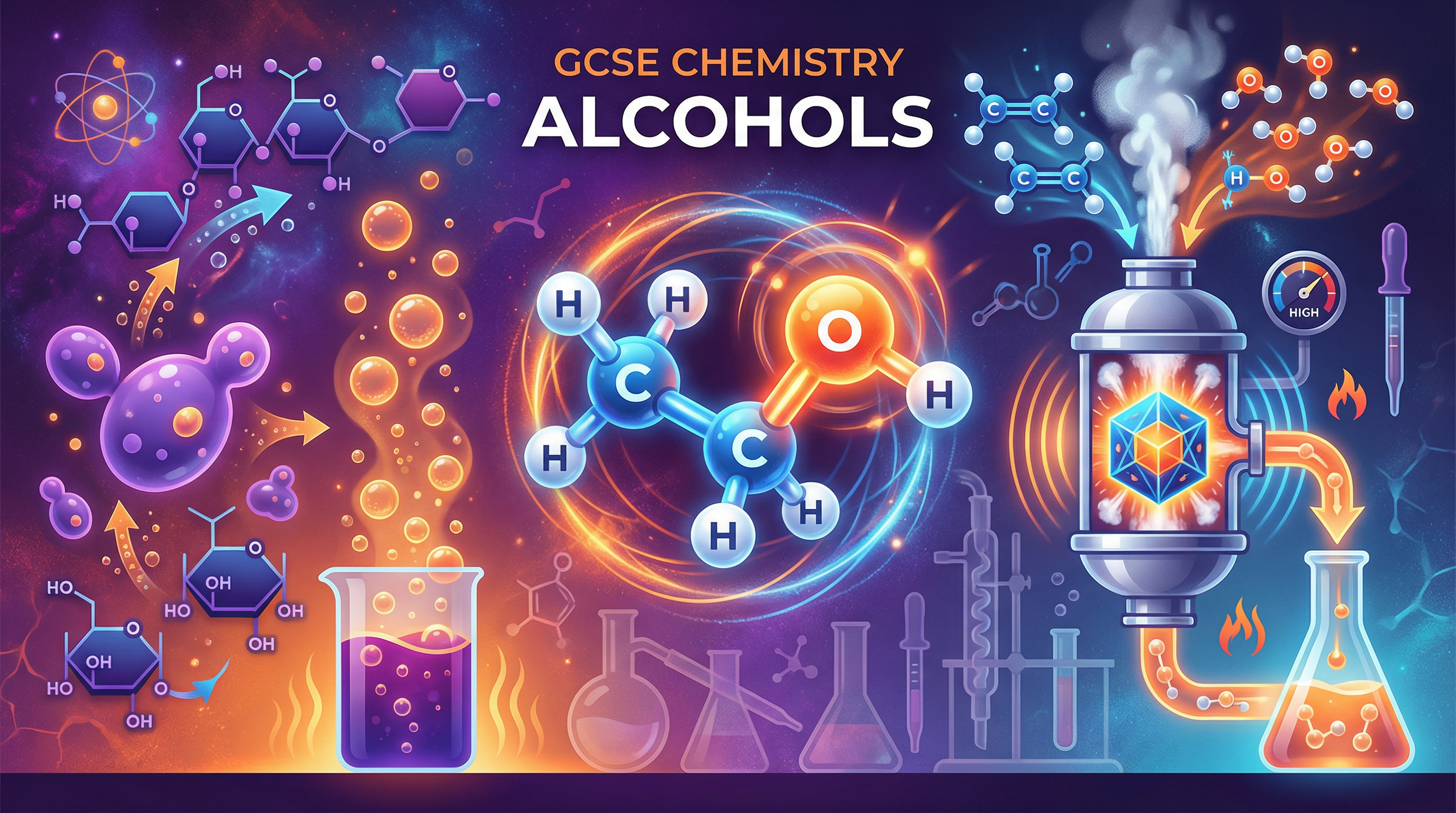 Alcohols — Edexcel GCSE study guide illustration