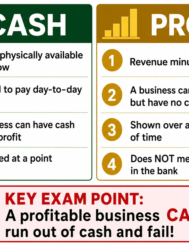 The difference between Cash and Profit