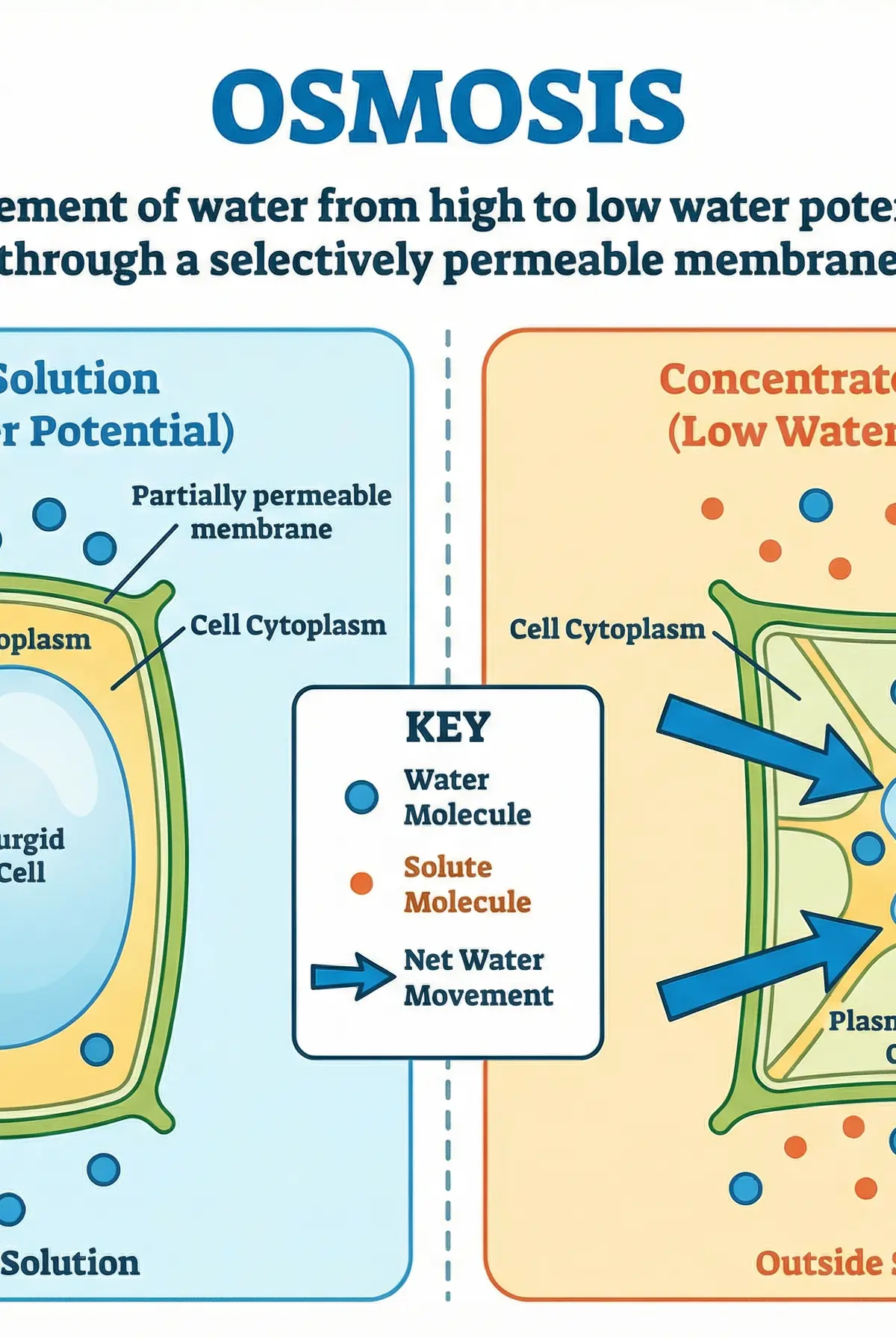 The effect of osmosis on plant cells