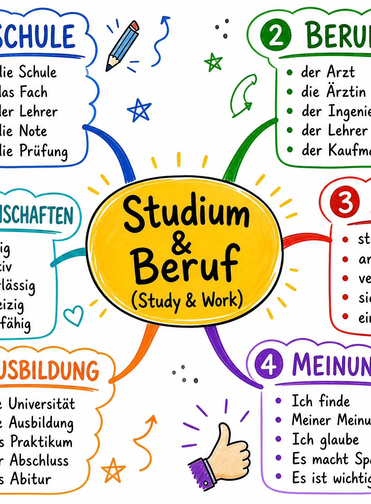 Vocabulary mind-map for Theme 3