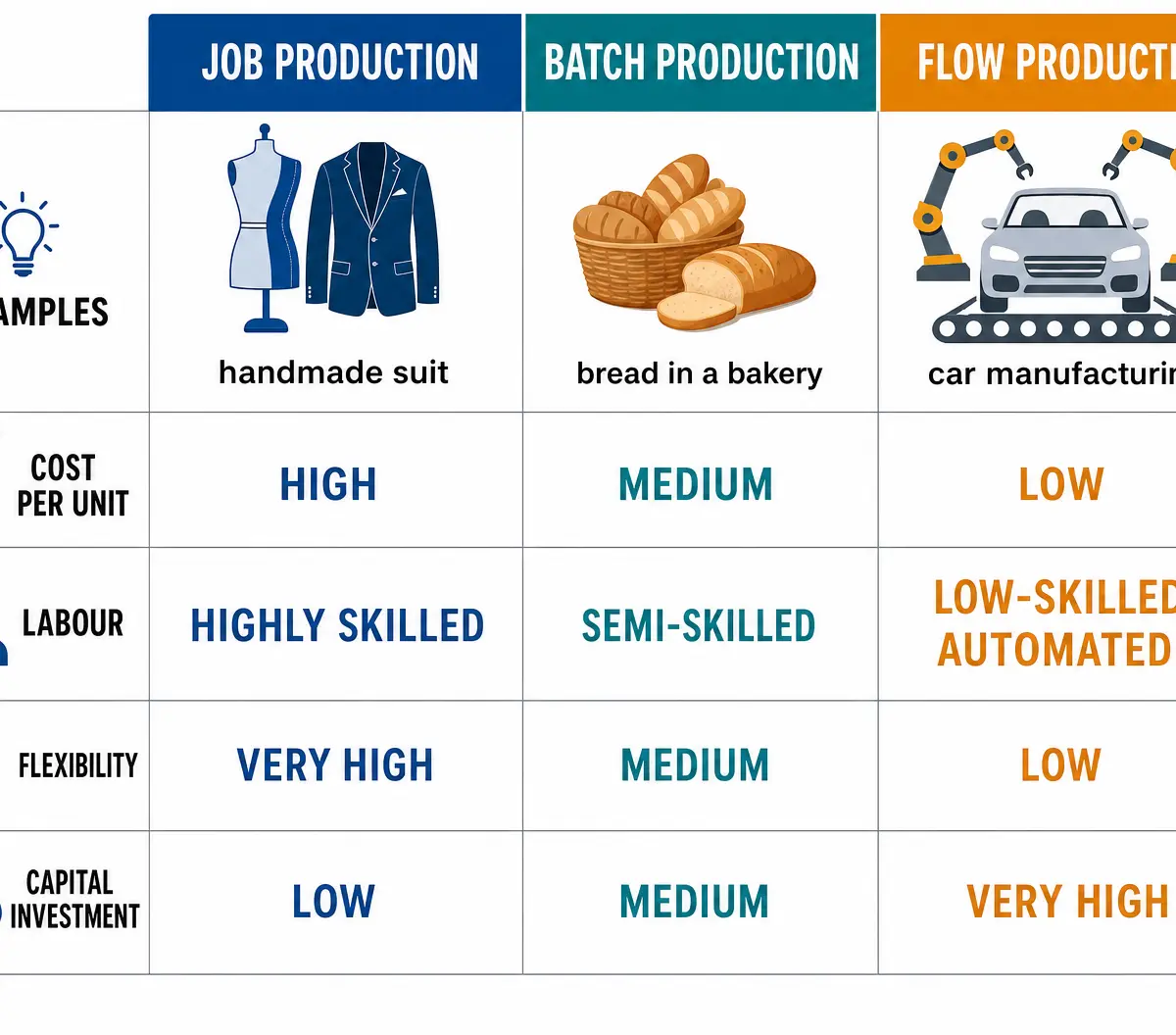 Comparison of Production Methods