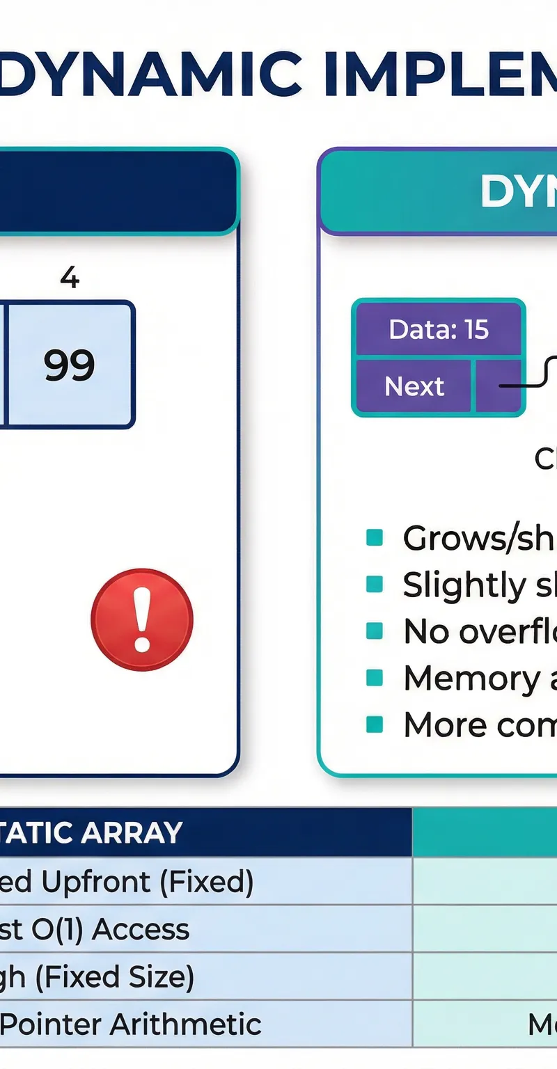 Comparison of Static vs. Dynamic Implementations
