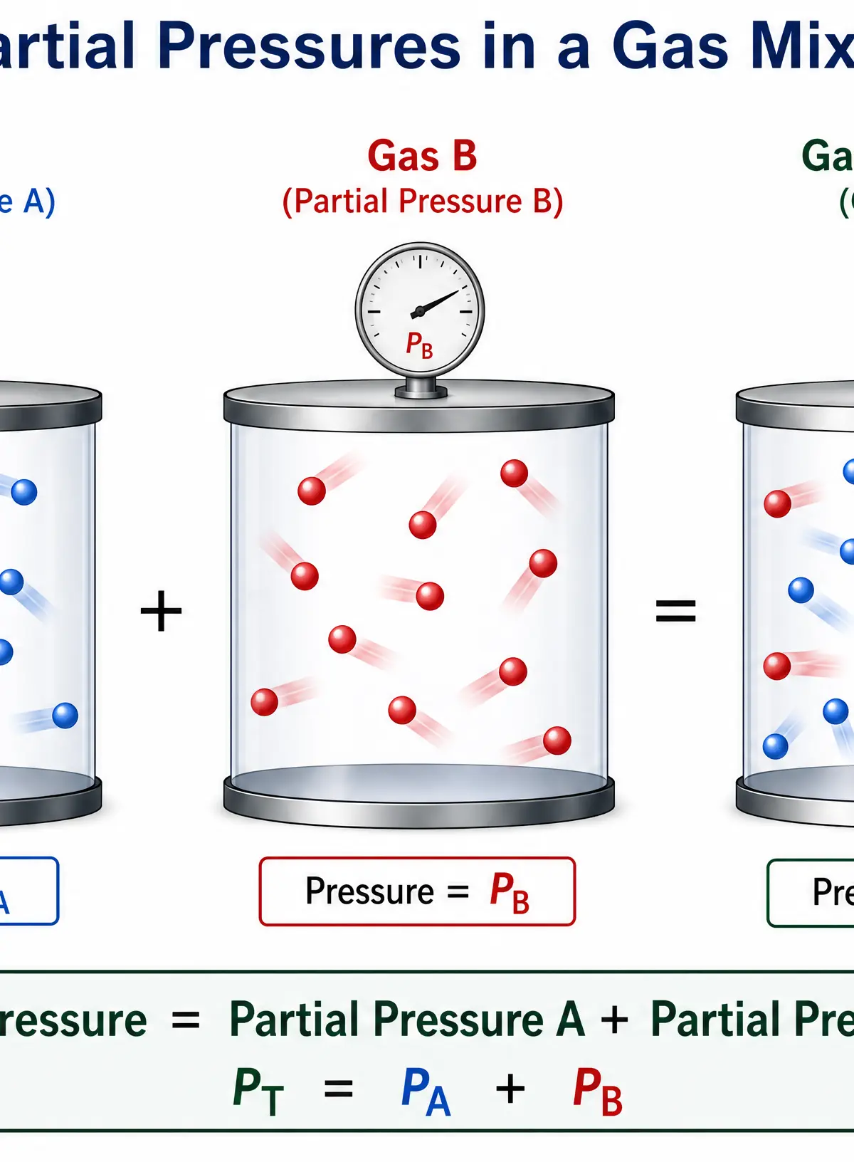 Visualizing Partial Pressures in a Gas Mixture