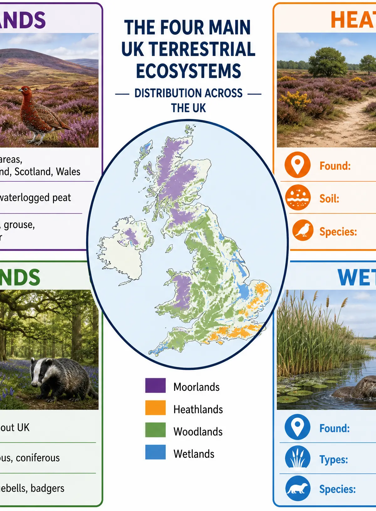 The Four Main UK Terrestrial Ecosystems