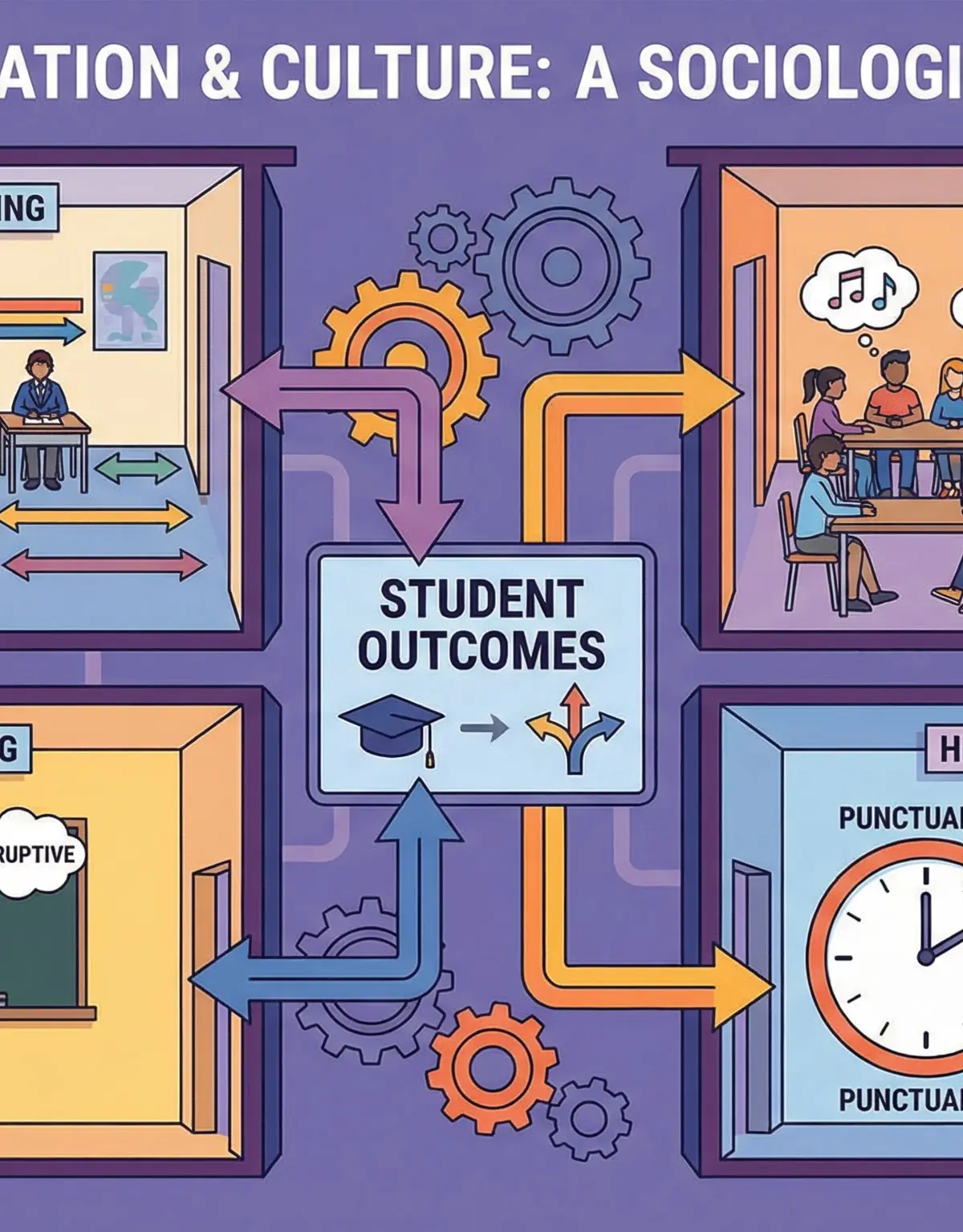 An overview of the internal processes within a school that affect student outcomes.
