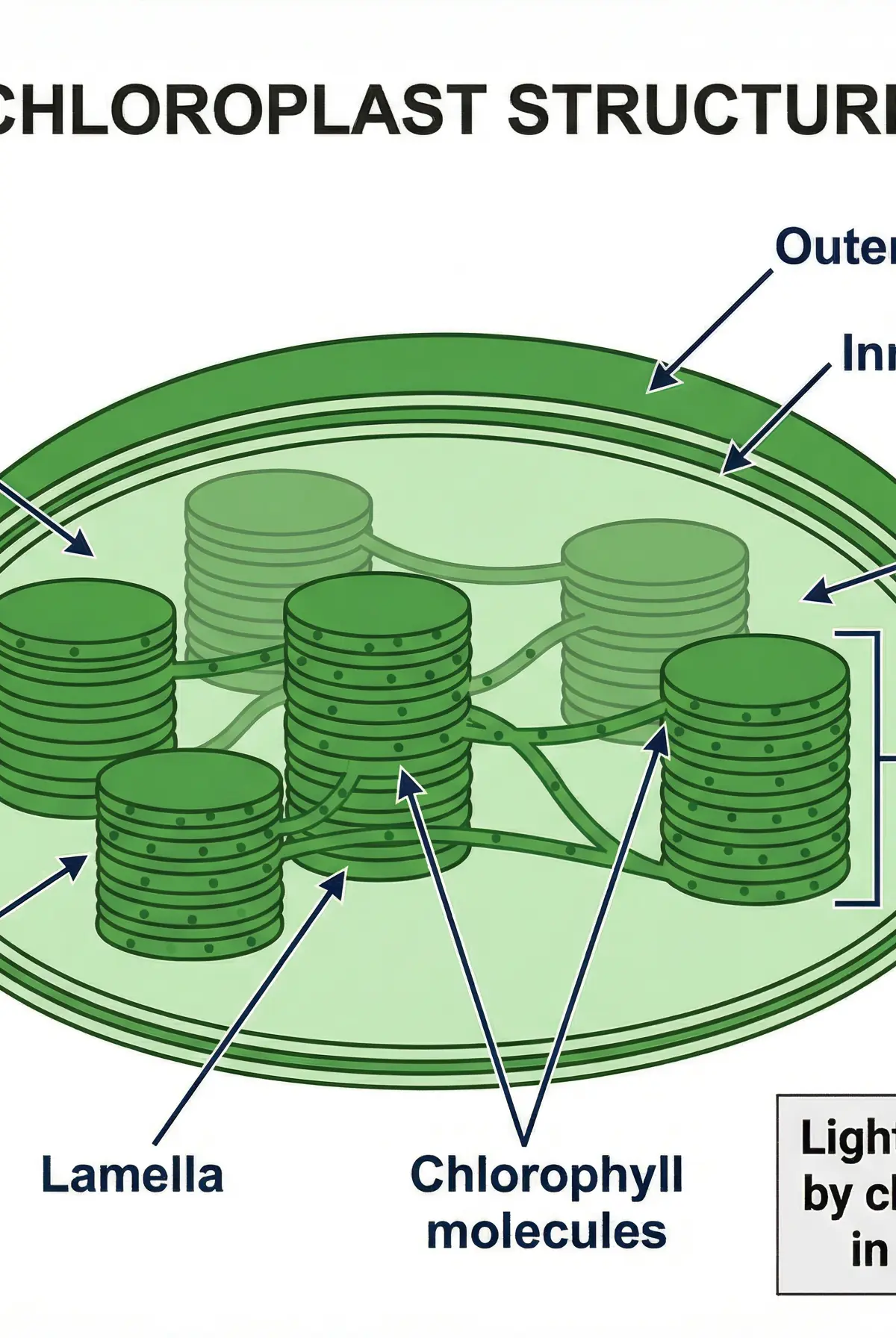 Structure of a chloroplast where photosynthesis occurs.