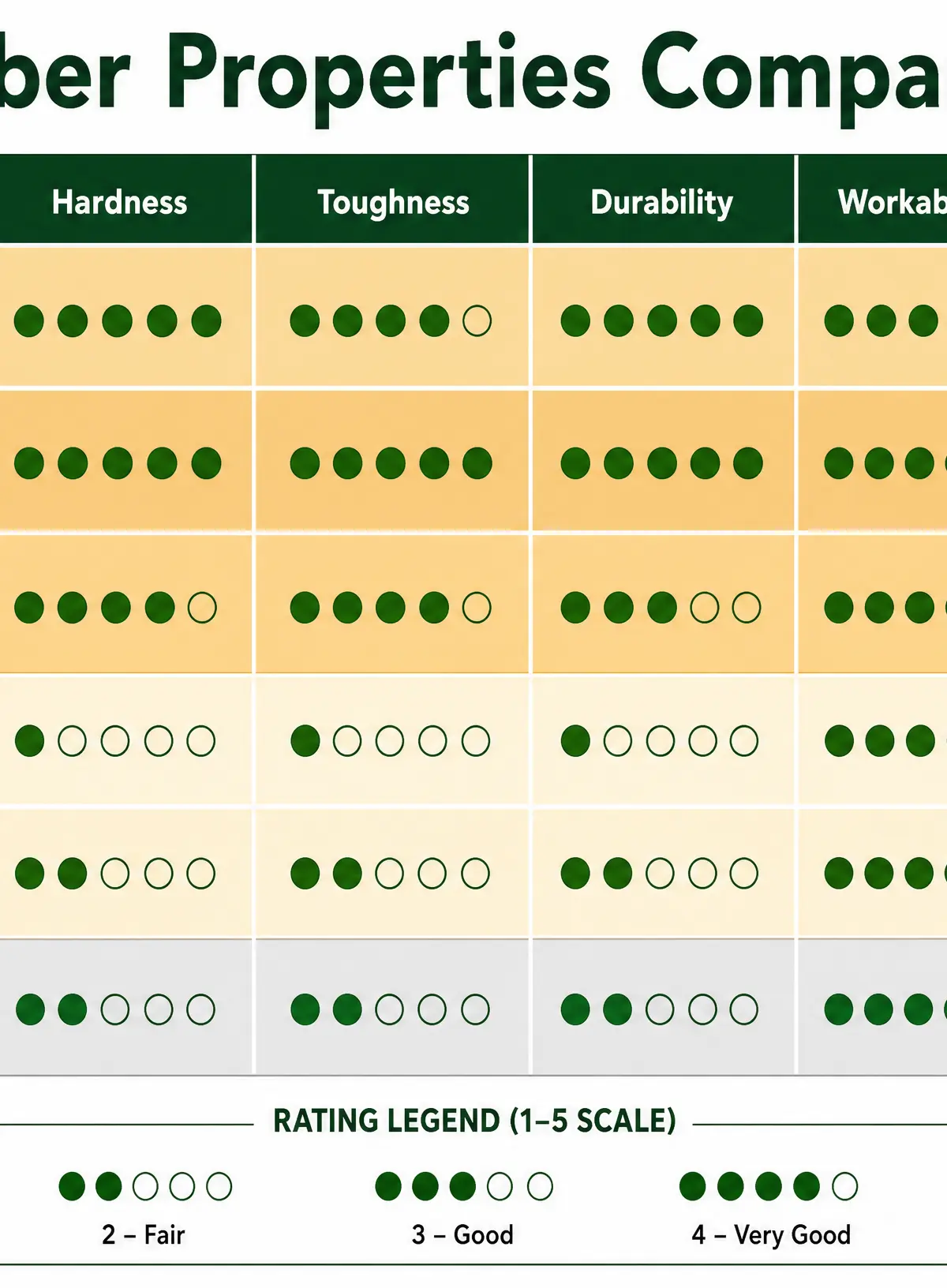 Timber Properties Comparison