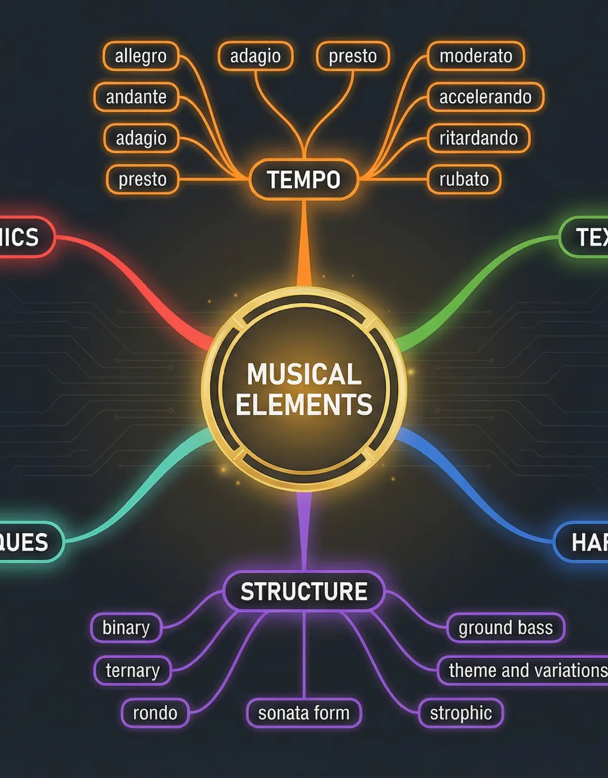 A visual map of essential musical terminology.