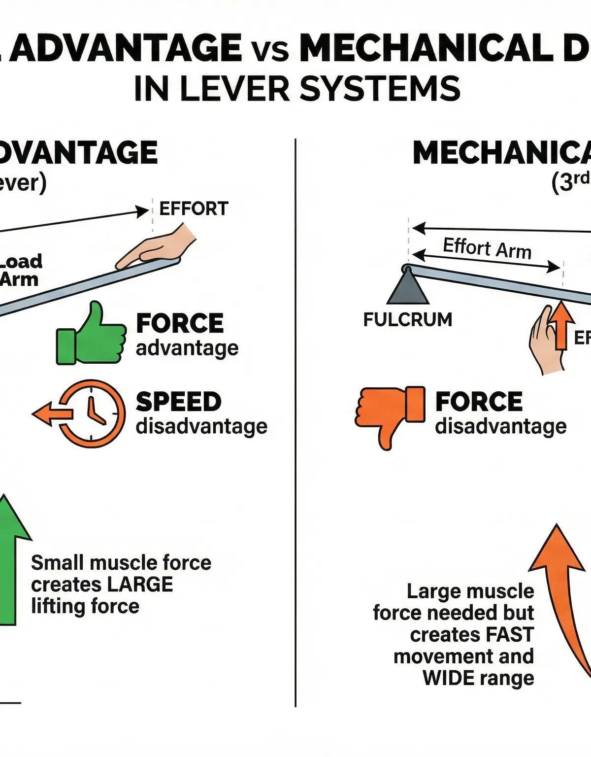 Mechanical Advantage vs. Mechanical Disadvantage.