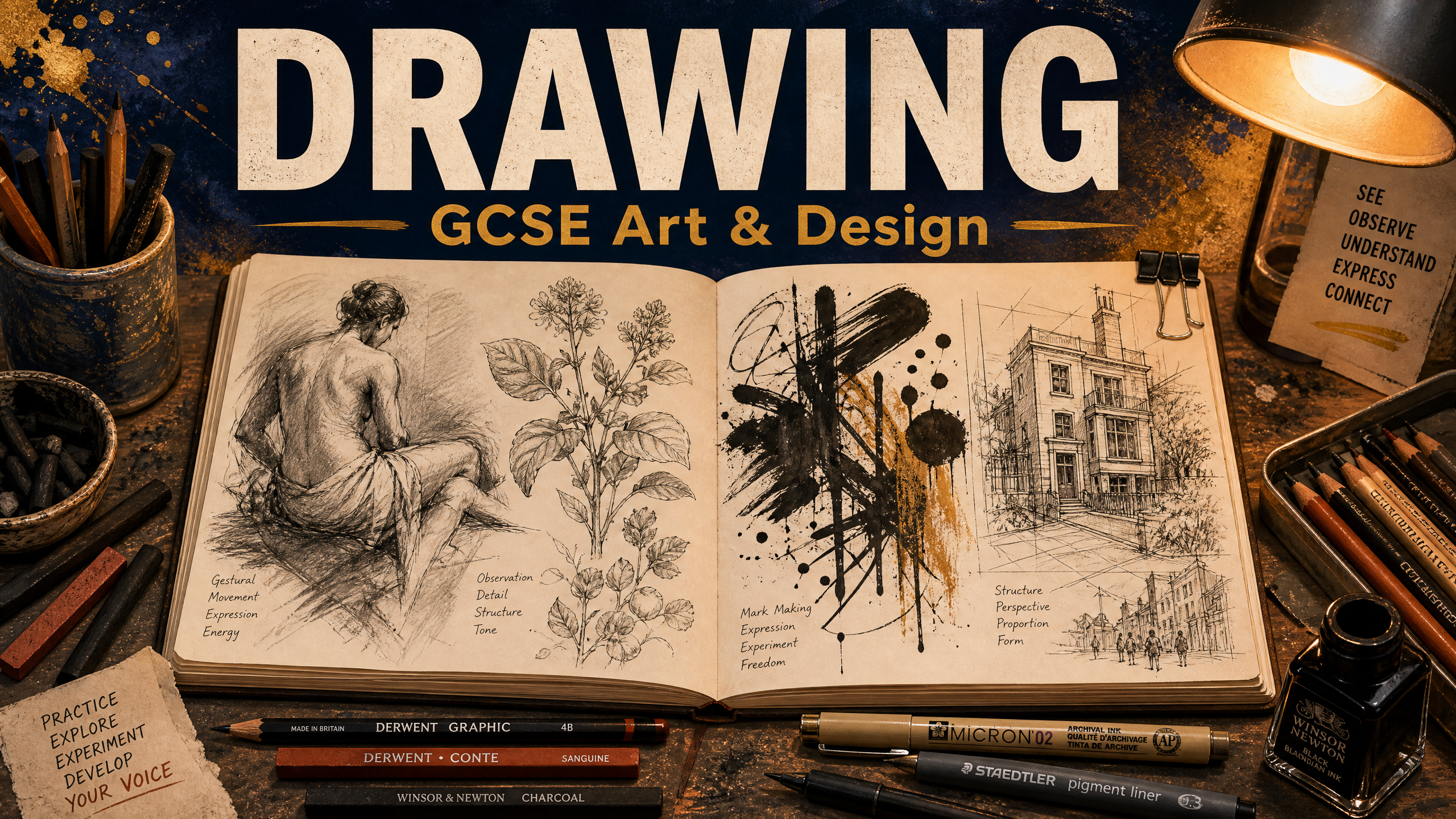 Drawing as a core skill in GCSE Art and Design.