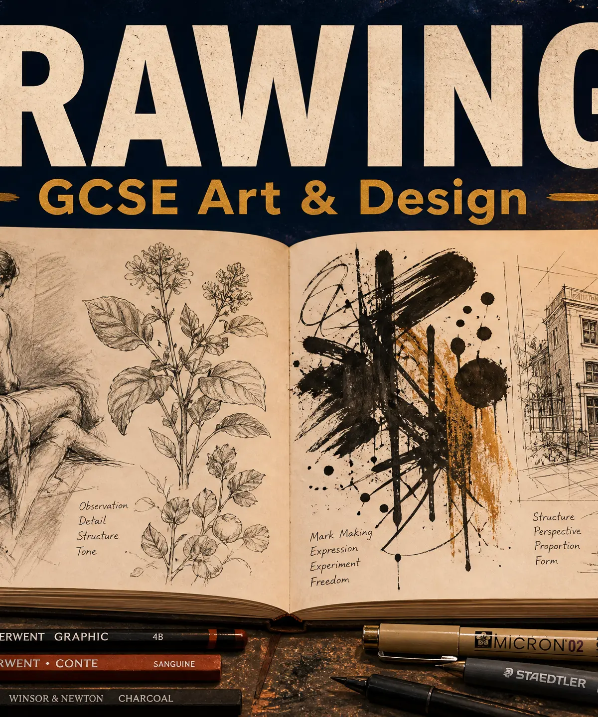 Drawing as a core skill in GCSE Art and Design.
