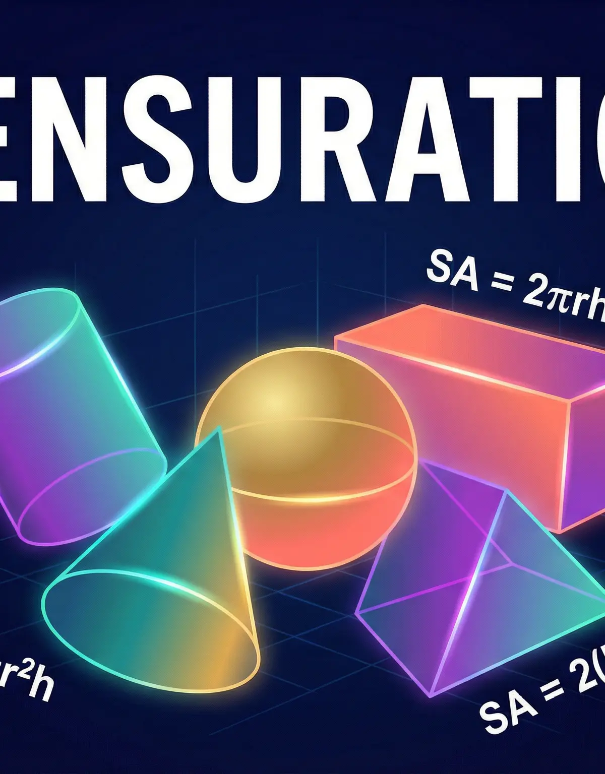 Mensuration: The mathematics of measuring shapes.