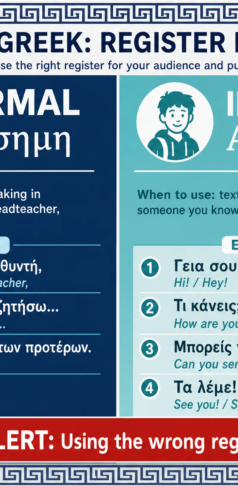 Register Matters: Formal vs. Informal Greek