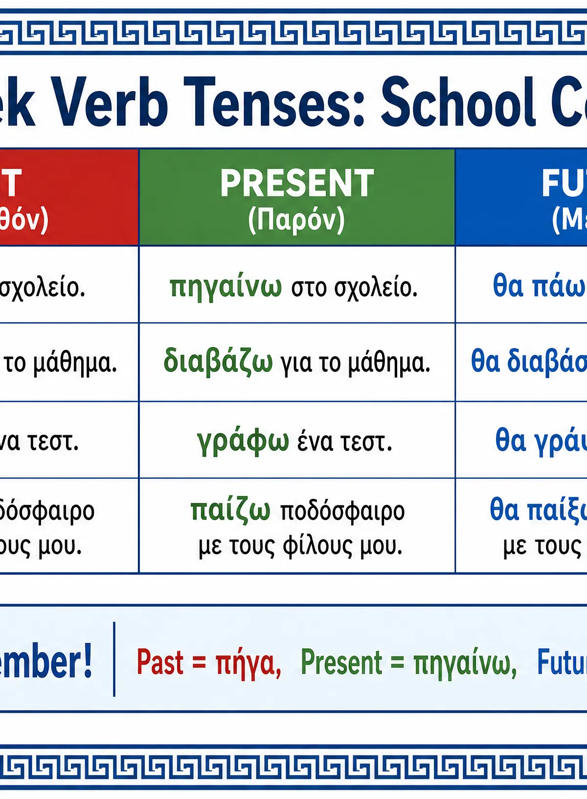 Greek Verb Tenses in the School Context