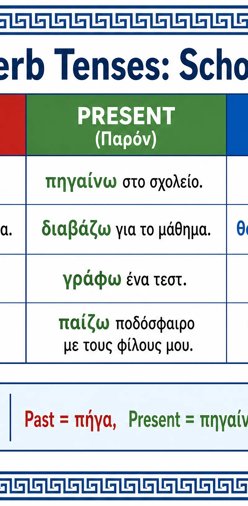 Greek Verb Tenses in the School Context