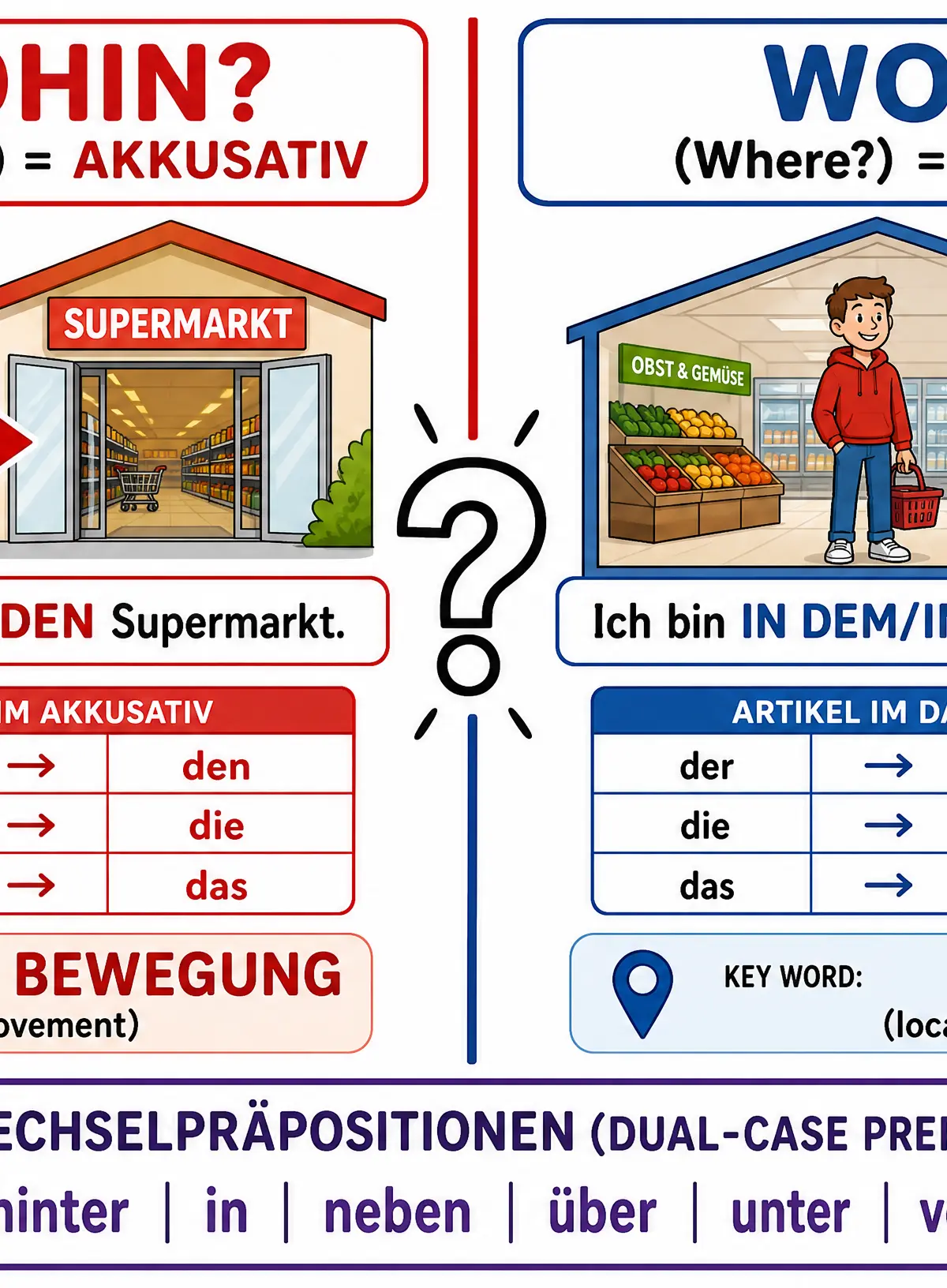 Movement vs. Location rule for Wechselpräpositionen
