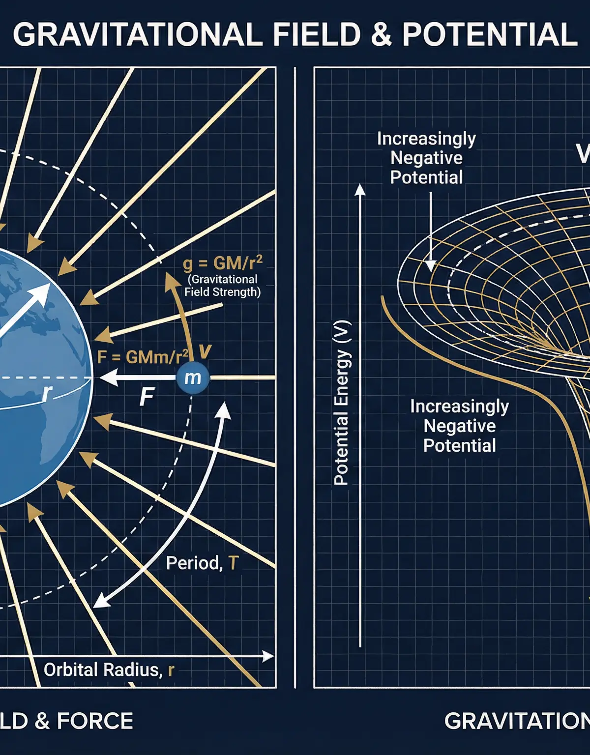 Visualising Gravitational Fields and Potential Wells